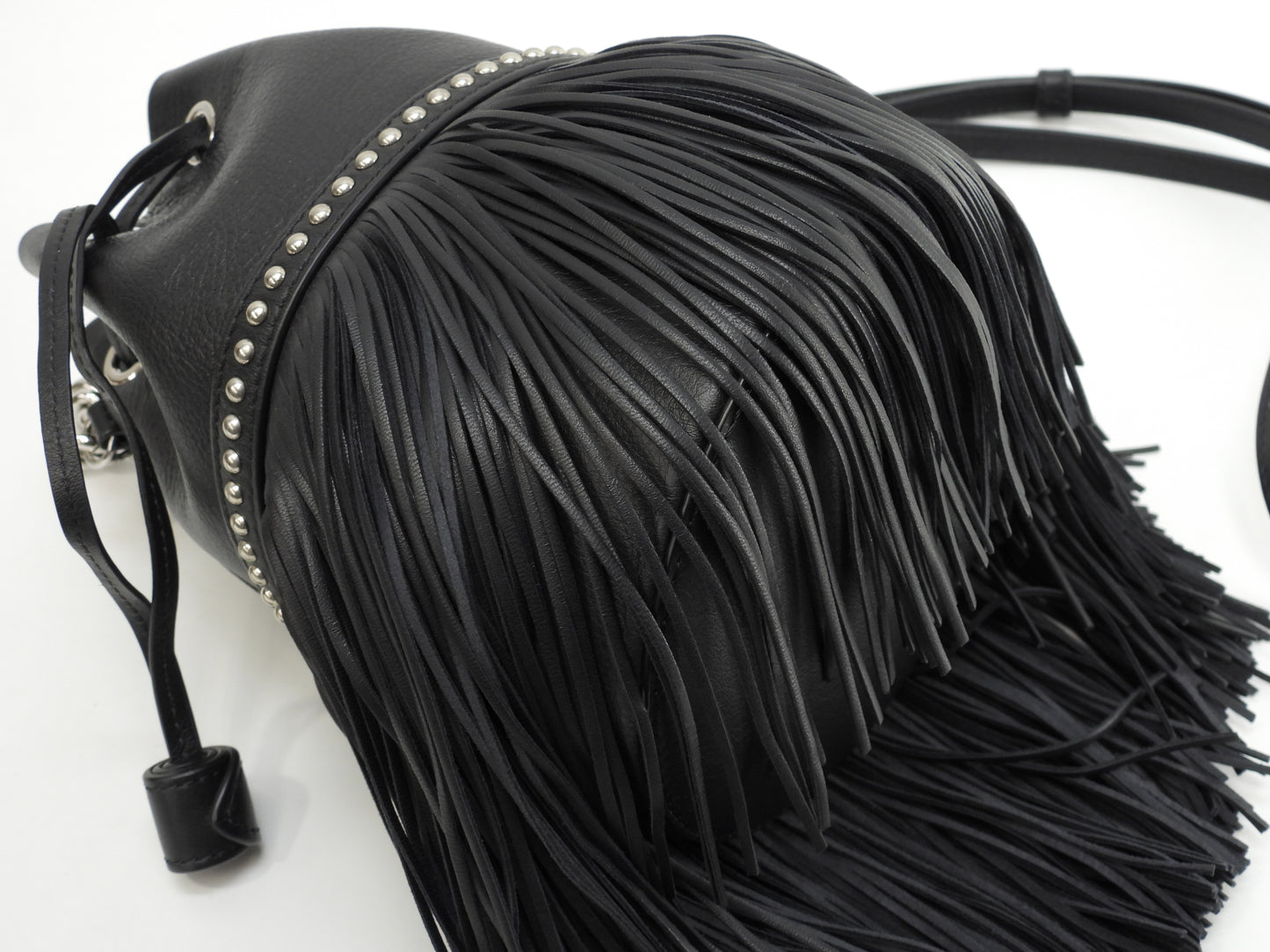 J&Mdavidson カーニバルミニ フリンジ レザー紺 ポシェット ハンドバッグ 極美@ 5
