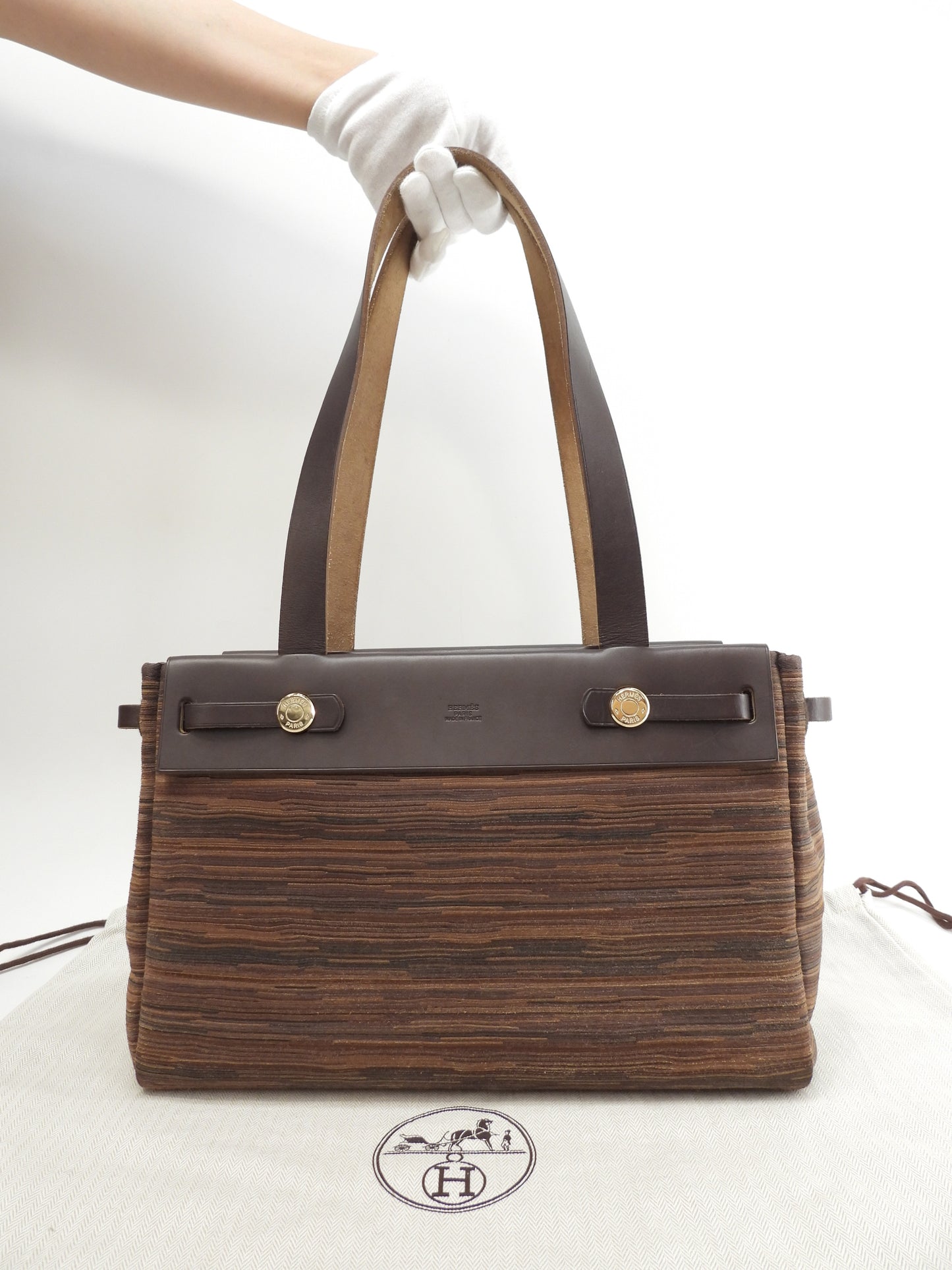 エルメス カバスPM エールバッグ ヴィブラート茶 トートバッグ 美品@□H 4