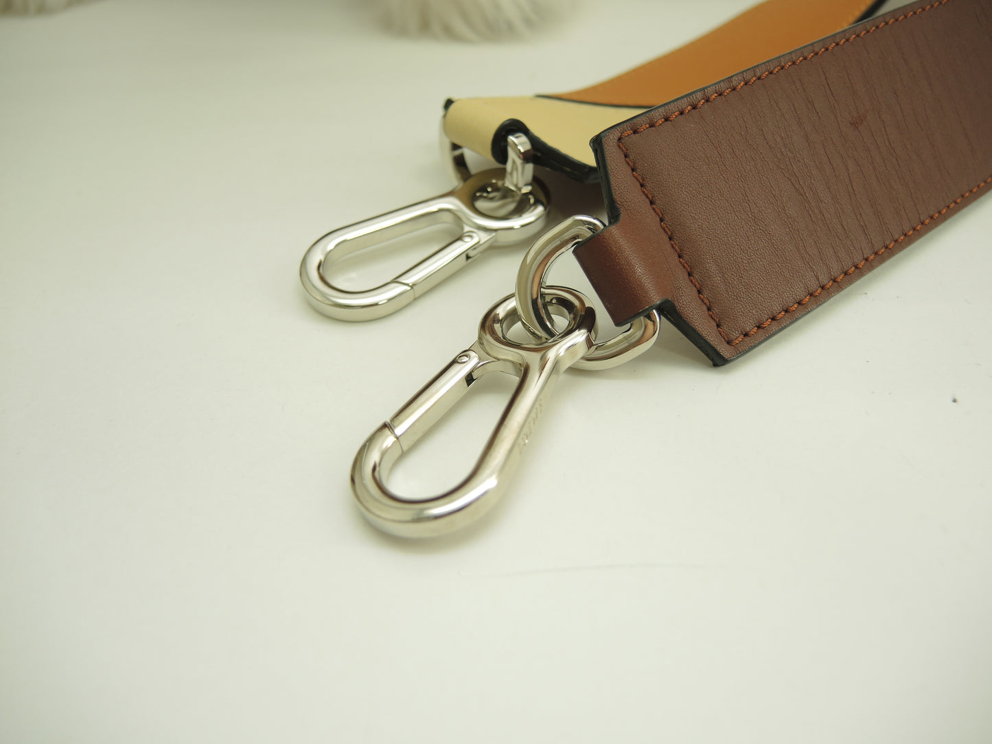 ロエベ ショルダーストラップ パズル レザー茶系 ロング シルバー金具 極美品@ 5