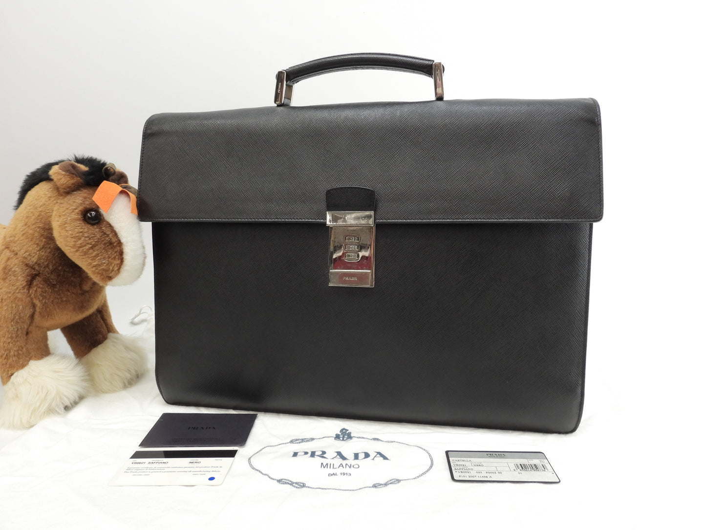 Prada Briefcase Saffiano Black Document Case @49 4