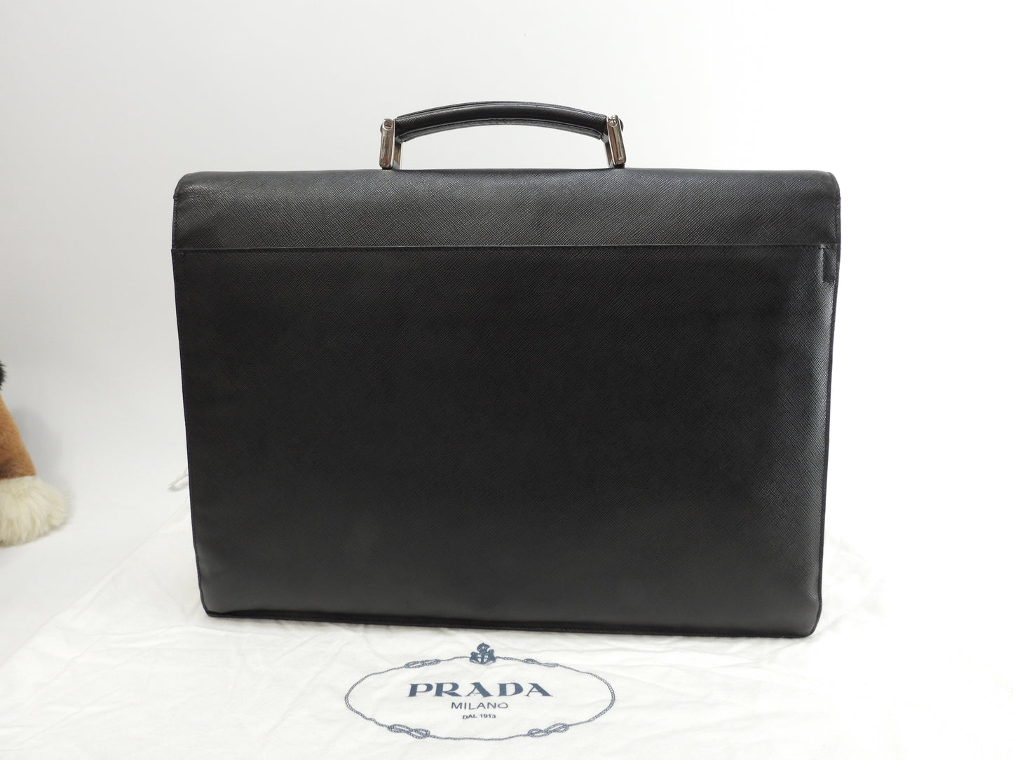 Prada Briefcase Saffiano Black Document Case @49 4