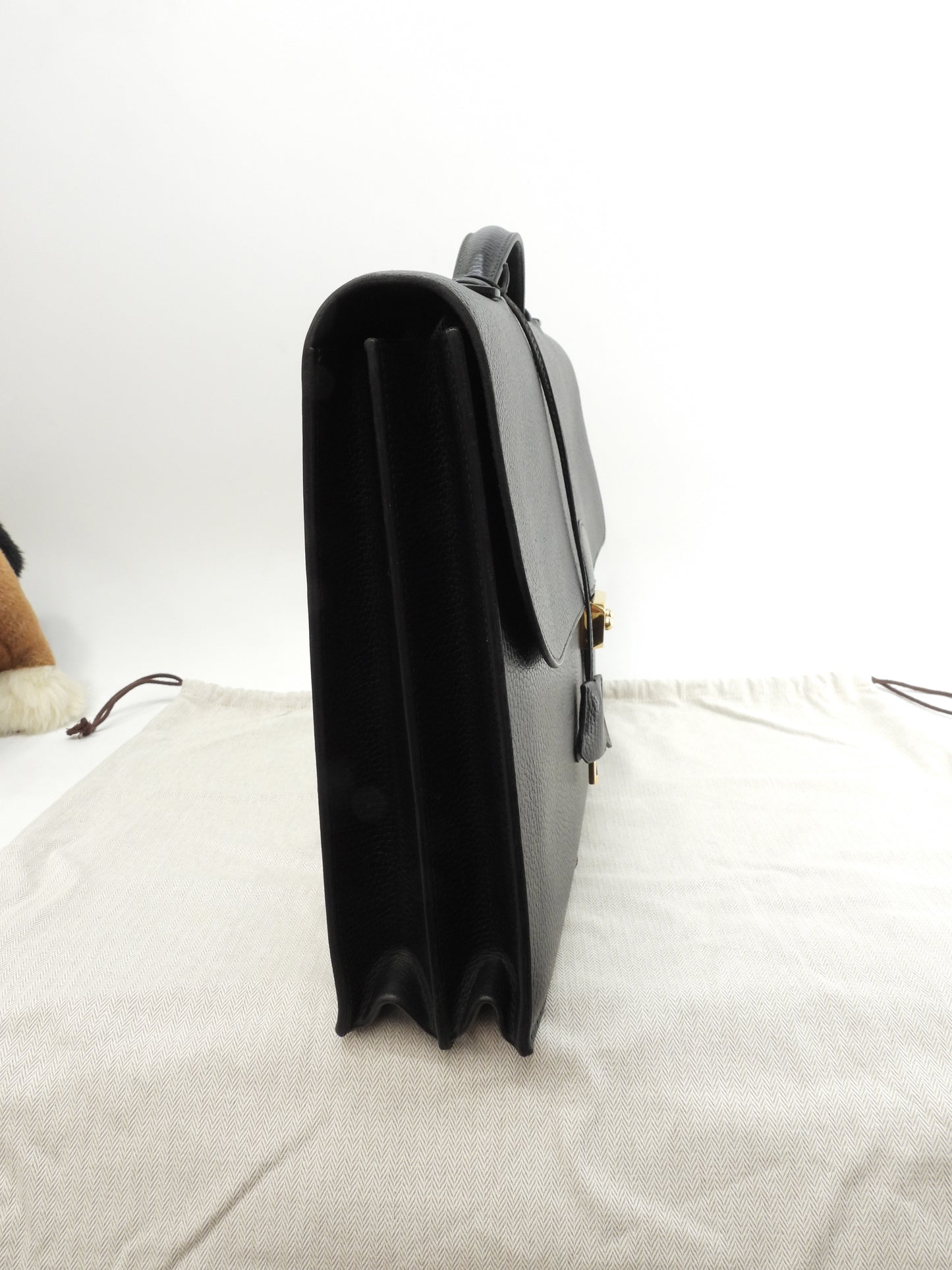 Hermes Sac A Depeche 41 Ardennes Black Men's Briefcase @〇Y