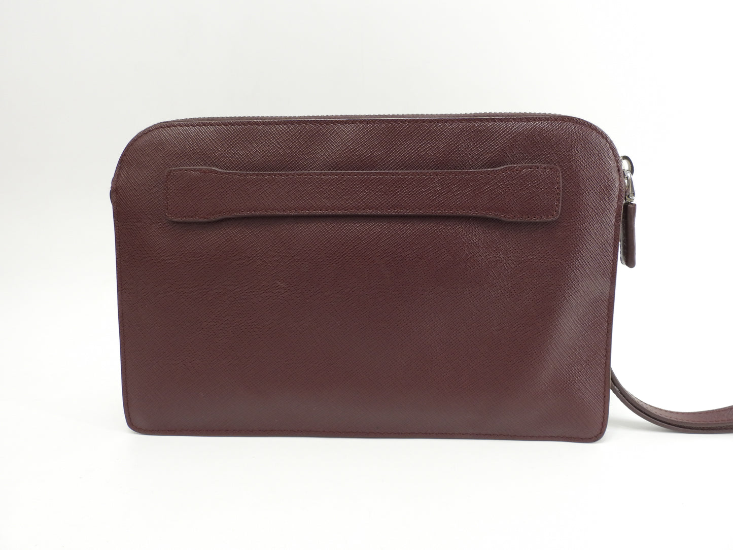 プラダ クラッチウォレットバッグ ポーター サフィアーノレザー/エンジ メンズ セカンドバッグ@7/R164