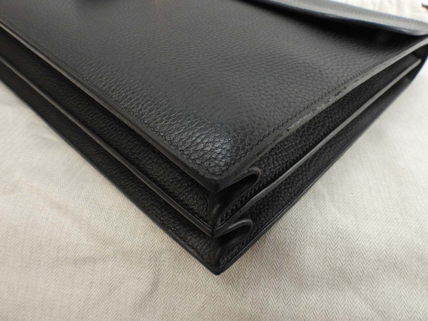 Hermes Sac A Depeche 41 Ardennes Black Men's Briefcase @〇Y