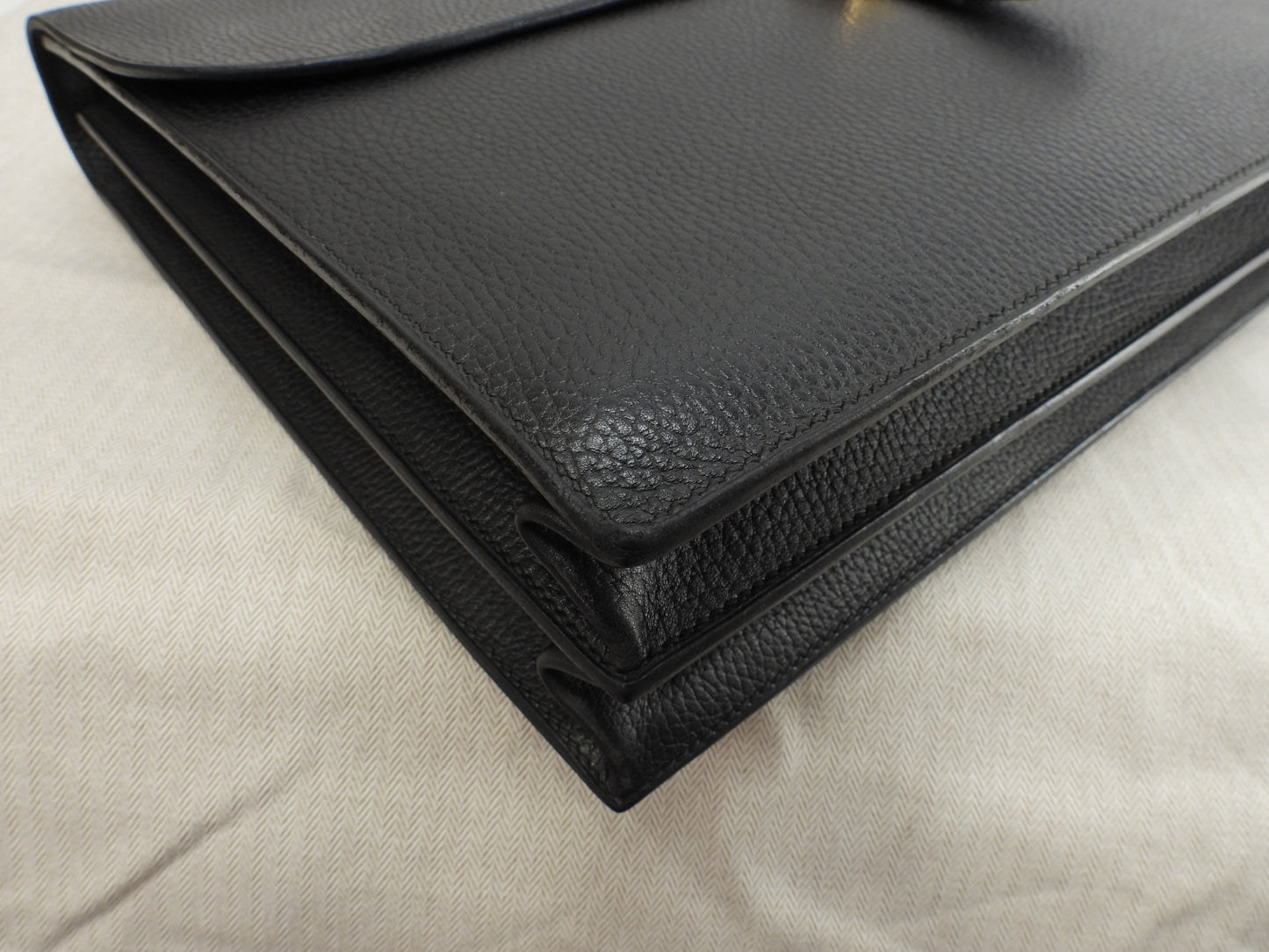 Hermes Sac A Depeche 41 Ardennes Black Men's Briefcase @〇Y