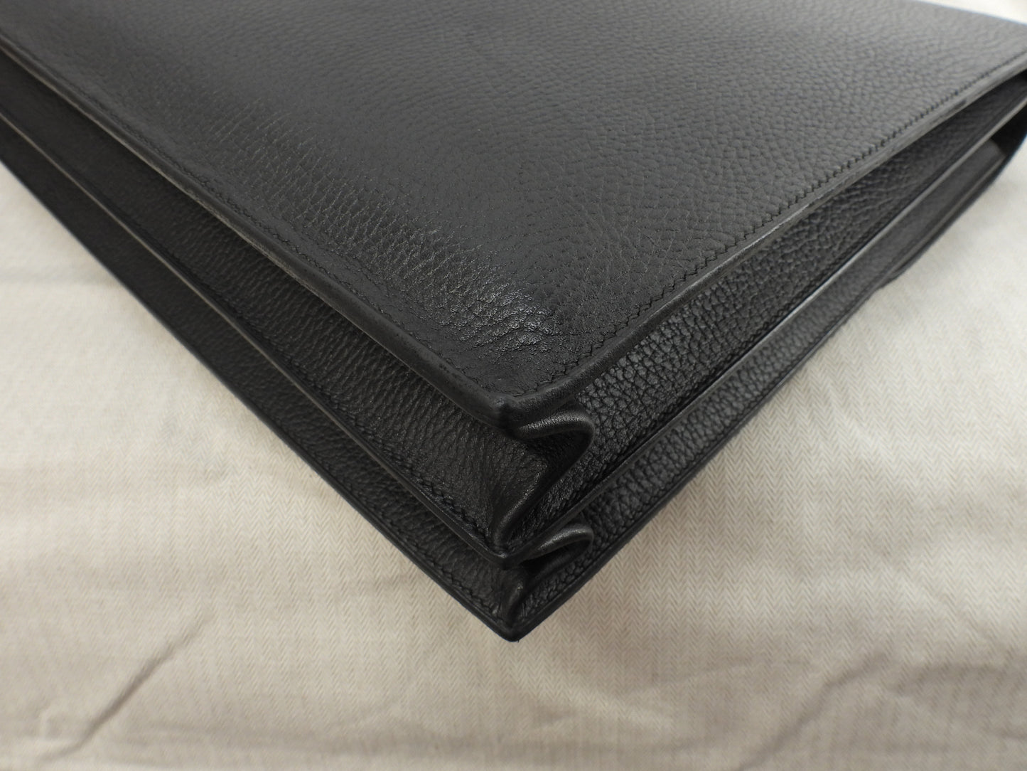 Hermes Sac A Depeche 41 Ardennes Black Men's Briefcase @〇Y