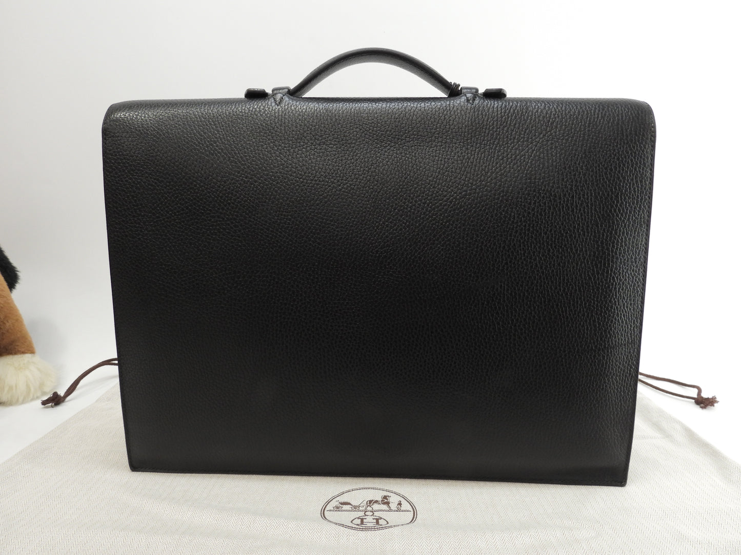 Hermes Sac A Depeche 41 Ardennes Black Men's Briefcase @〇Y