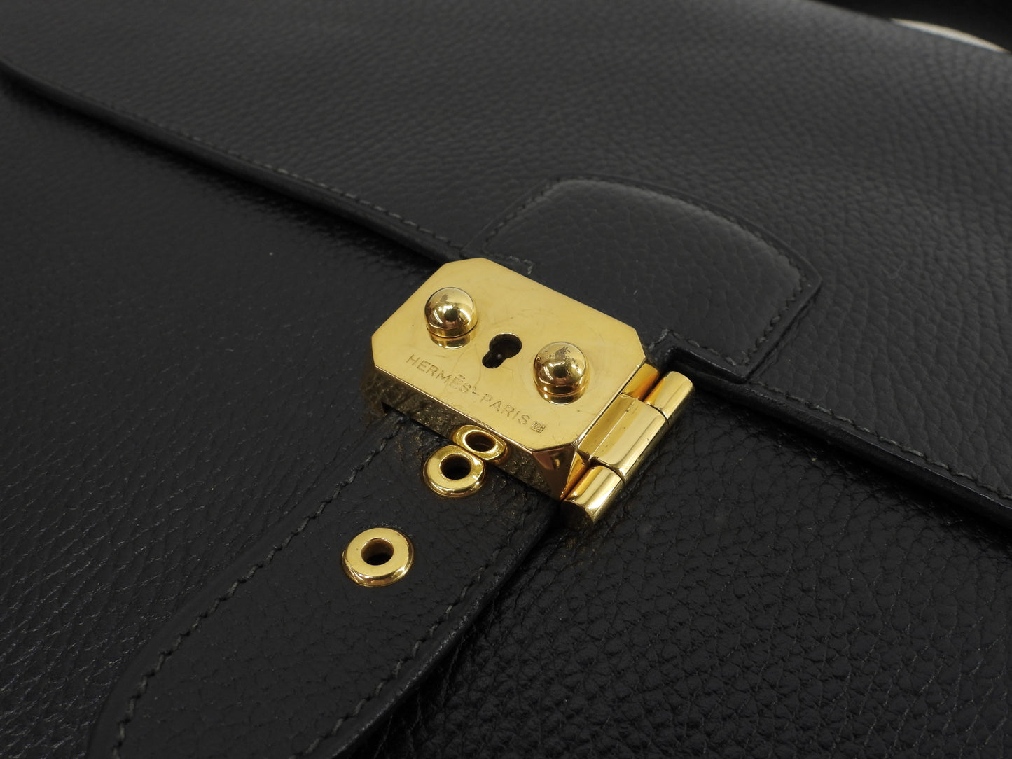 Hermes Sac A Depeche 41 Ardennes Black Men's Briefcase @〇Y