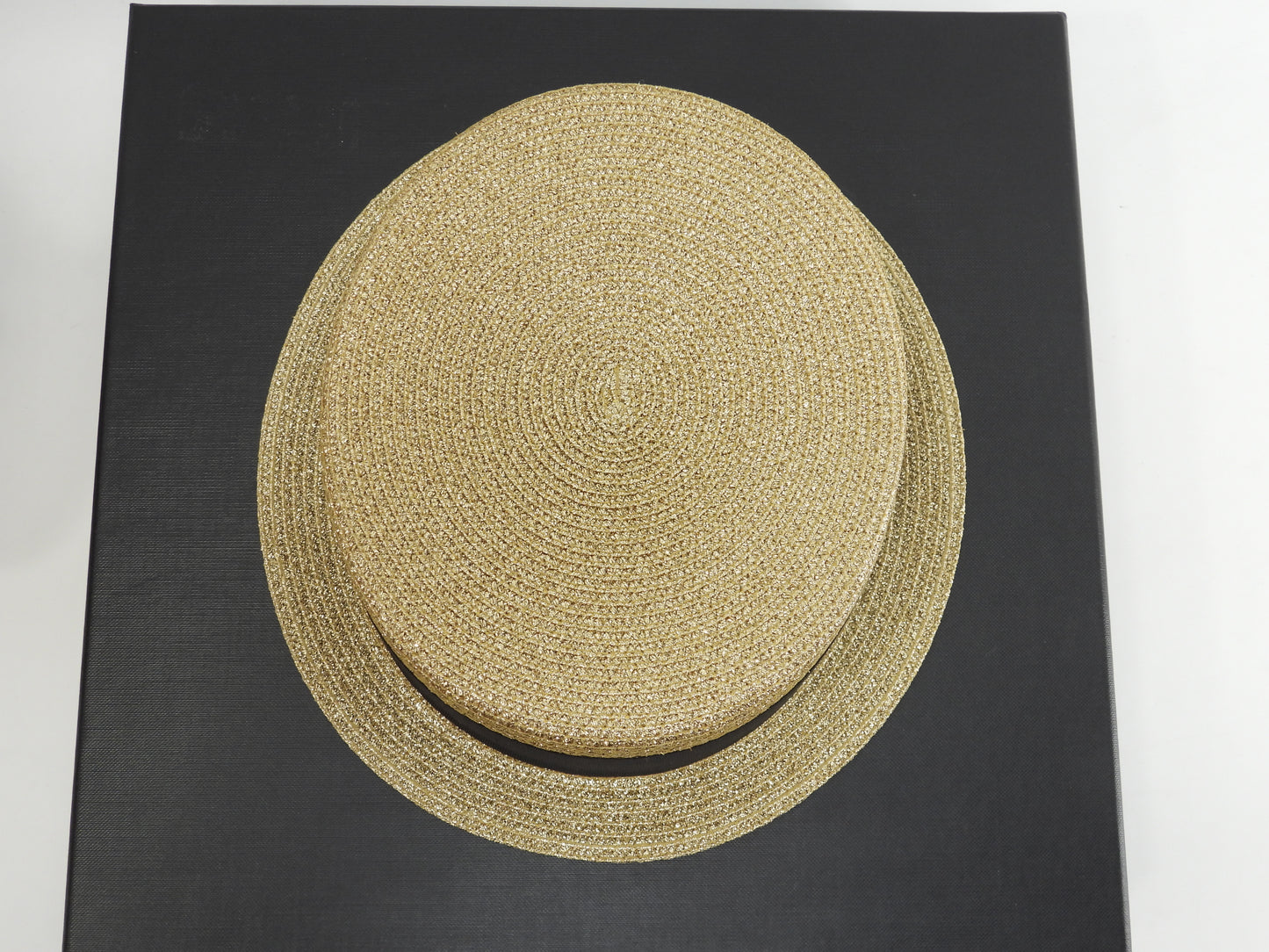 Saint Laurent hat gold black band ladies hat very good condition @ 1