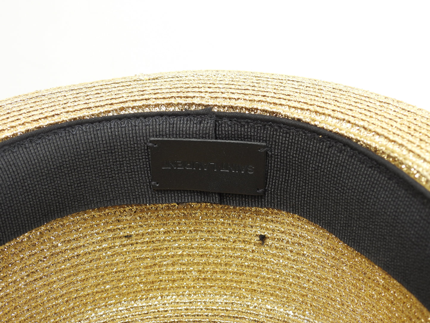 Saint Laurent hat gold black band ladies hat very good condition @ 1
