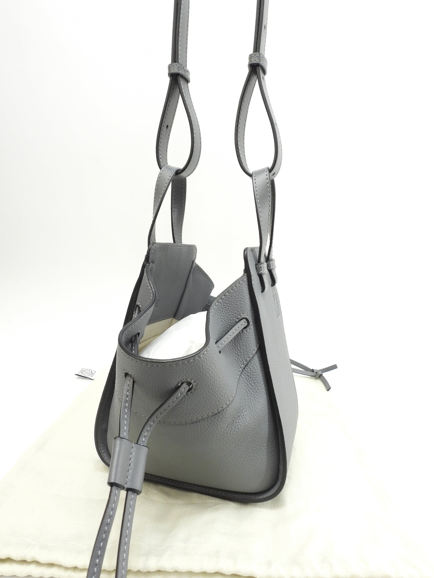 ロエベ ハンモックミニ レザー ストーム ポシェット ミニハンドバッグ 美品@062213