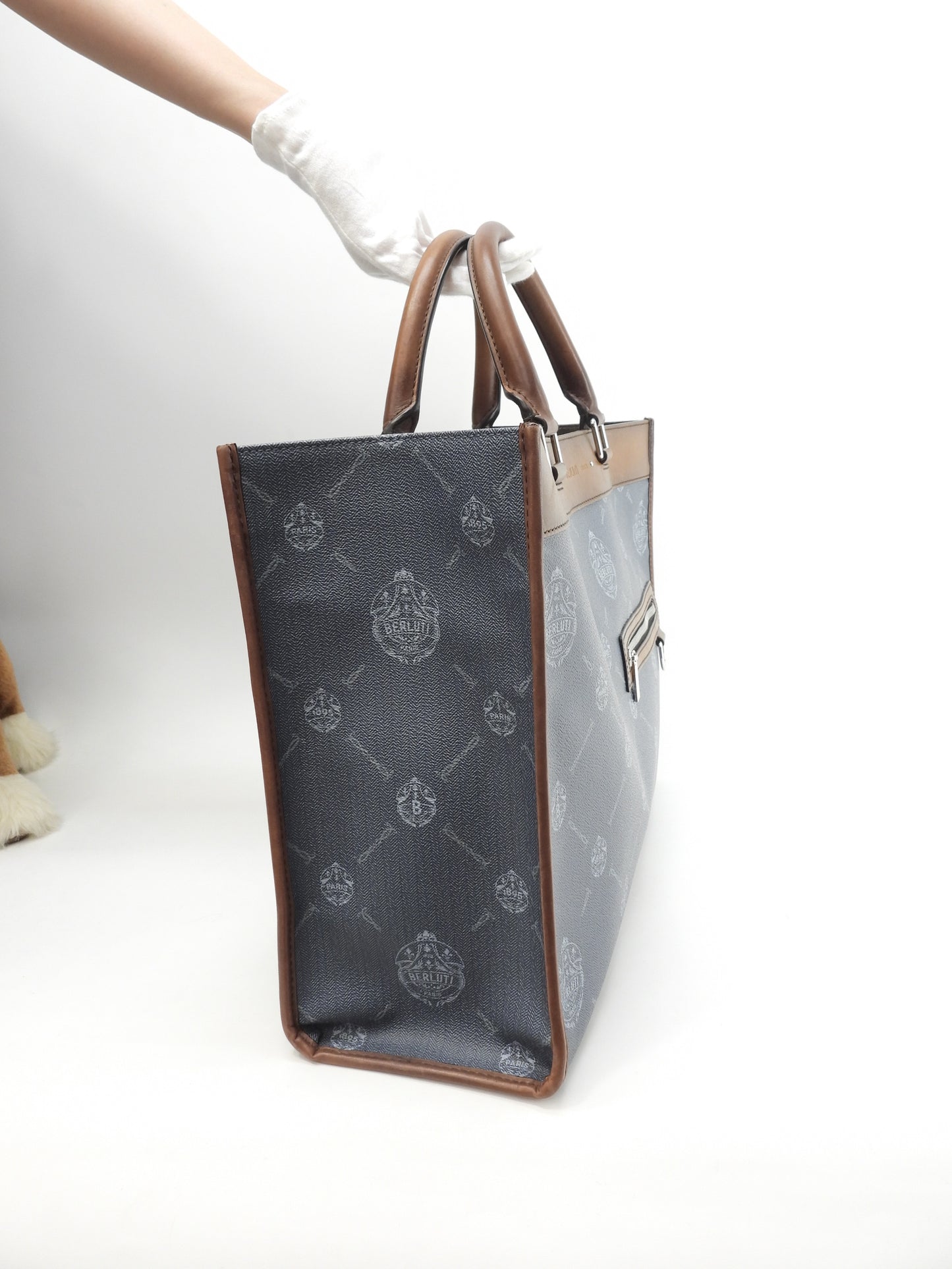 Berluti Ulisse Small Signature Blue-brown Men's Tote Bag @G1211P