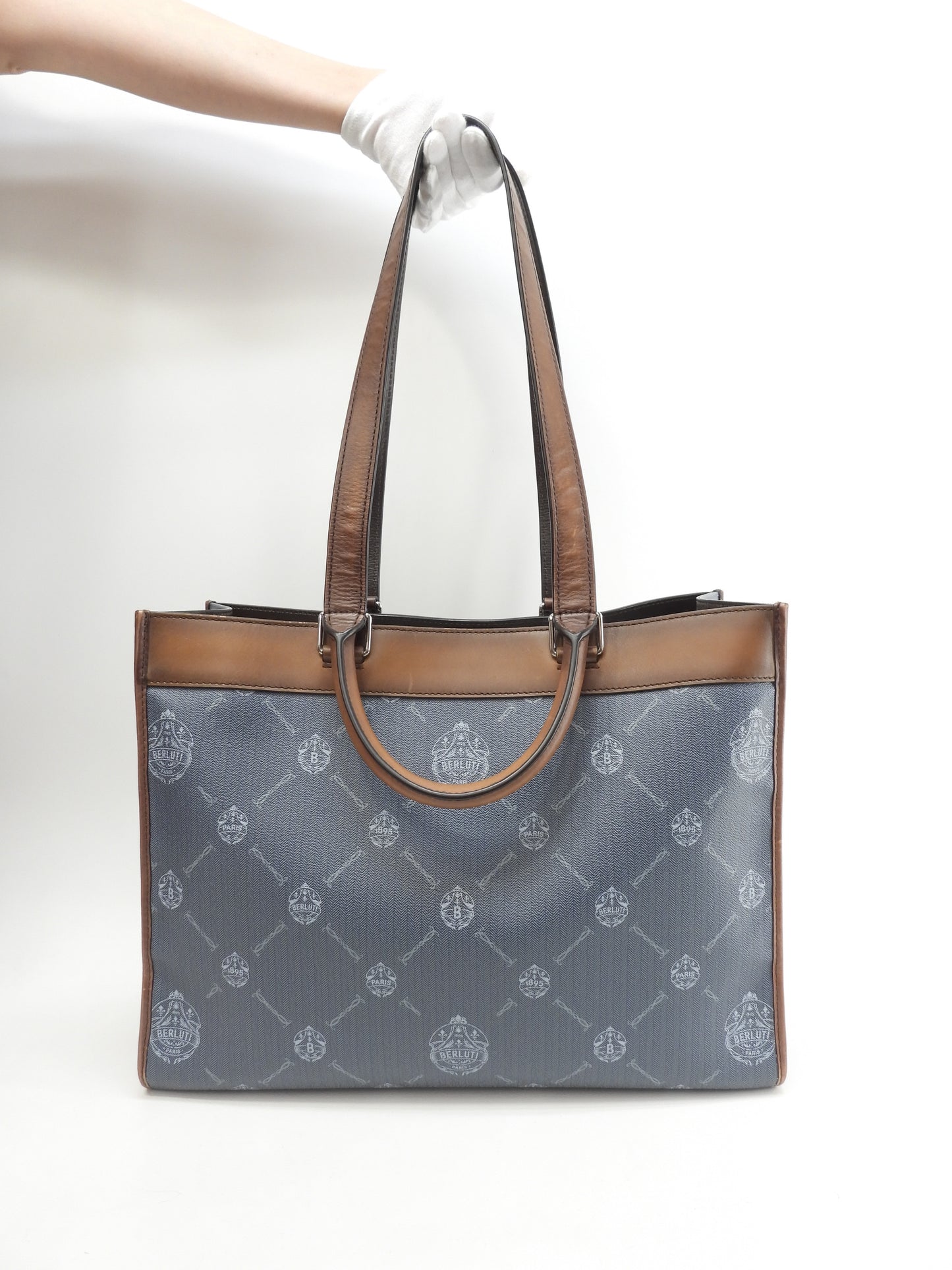 Berluti Ulisse Small Signature Blue-brown Men's Tote Bag @G1211P