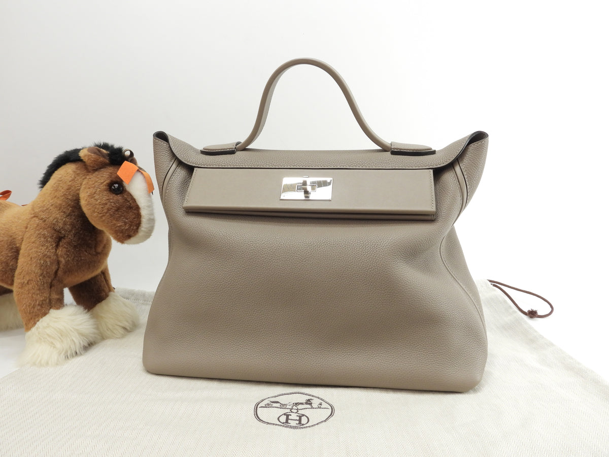 エルメス HERMES ヴァンキャトル35 D刻印 ブラック/シルバー金具 トゴ
