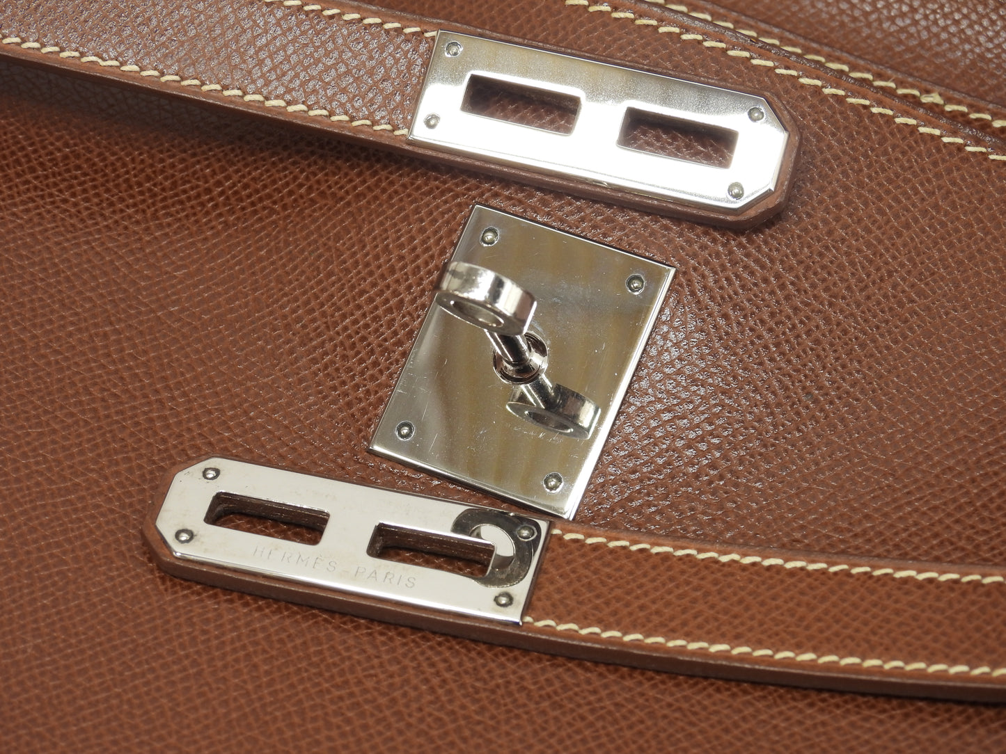エルメス ケリーデペッシュ38 リセ コニャック シルバー金具 ブリーフケース@□F 3