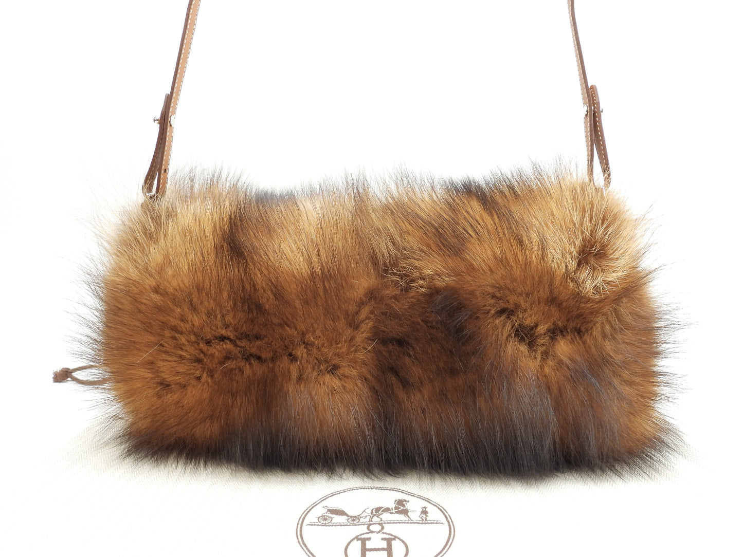 エルメス ハンドマフポシェット フィッシャーファー 茶 ハンドウォーマー セリエ 極美品@ 1