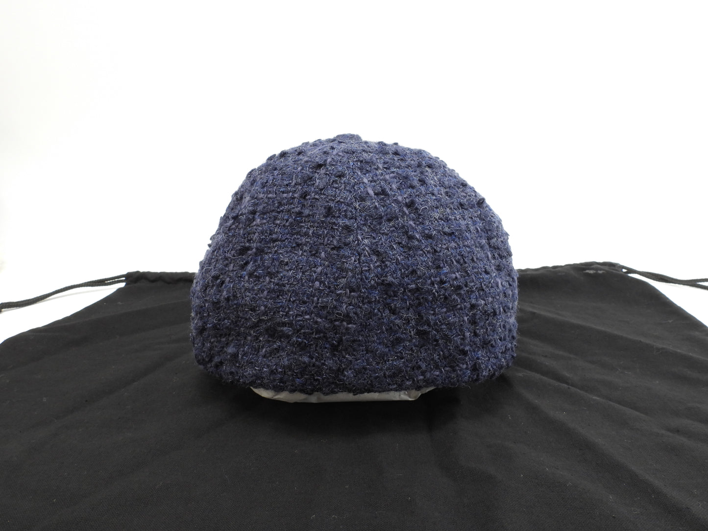 シャネル キャップ ツイード ウール70%紺 ヘッドウォーマー ココマーク 美品@ 4