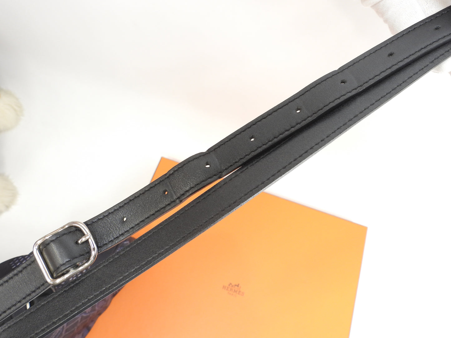 エルメス シルキーシティPM ケリー柄 シルク/レザー黒 ショルダーバッグ クロスボディ 美品@□N