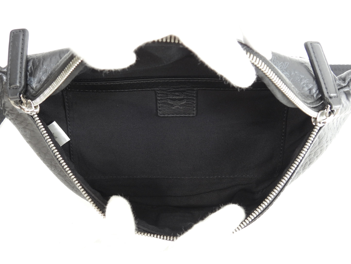 MCM ベルトバッグ PVC革 シグネチャ黒 クロスボディバッグ バムバッグ 美品@ 2