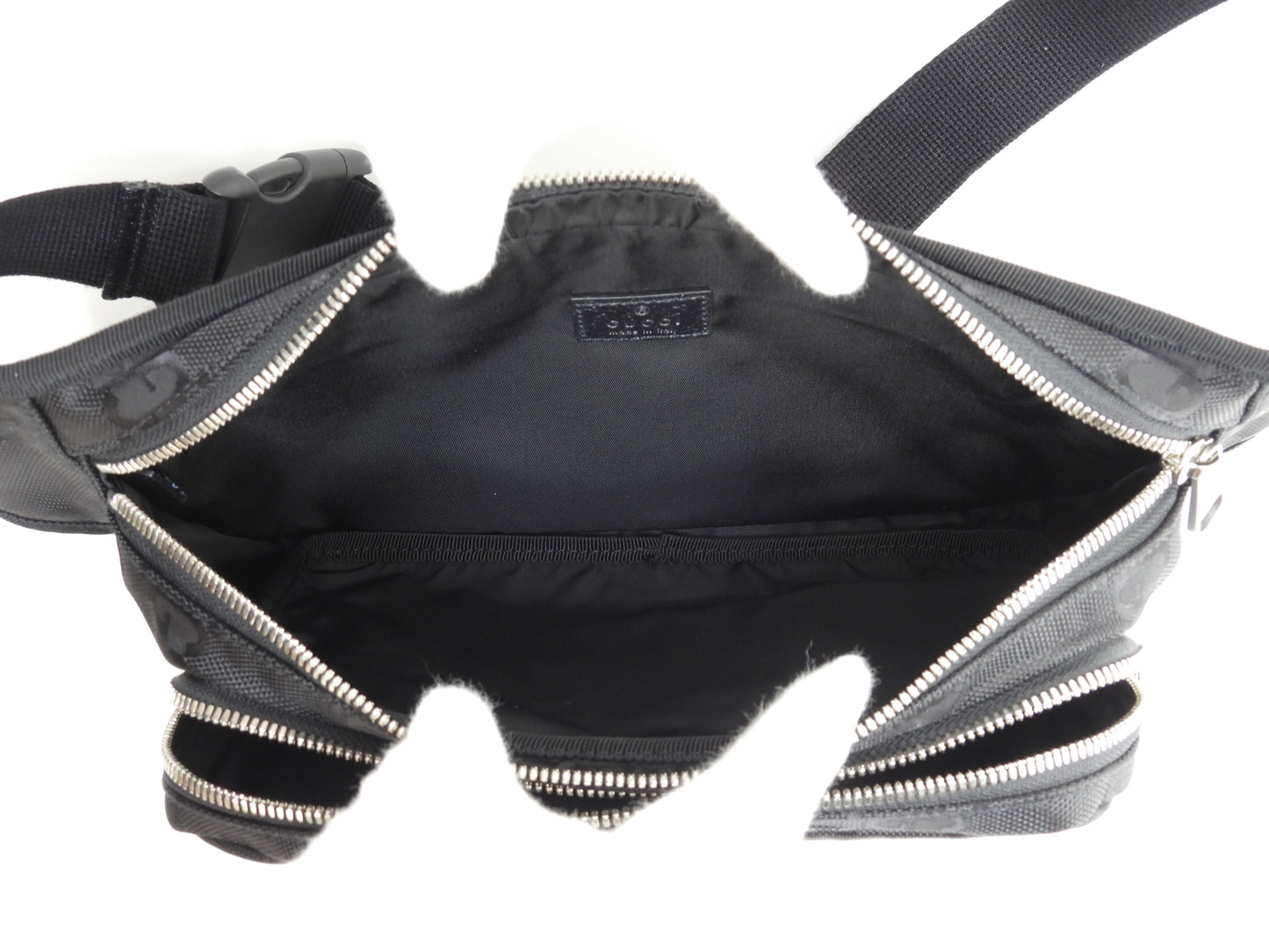 グッチ クロスボディバッグ オフザグリッドGG ナイロン/レザー黒 ウエストバッグ ベルトバッグ 未使用@ 1