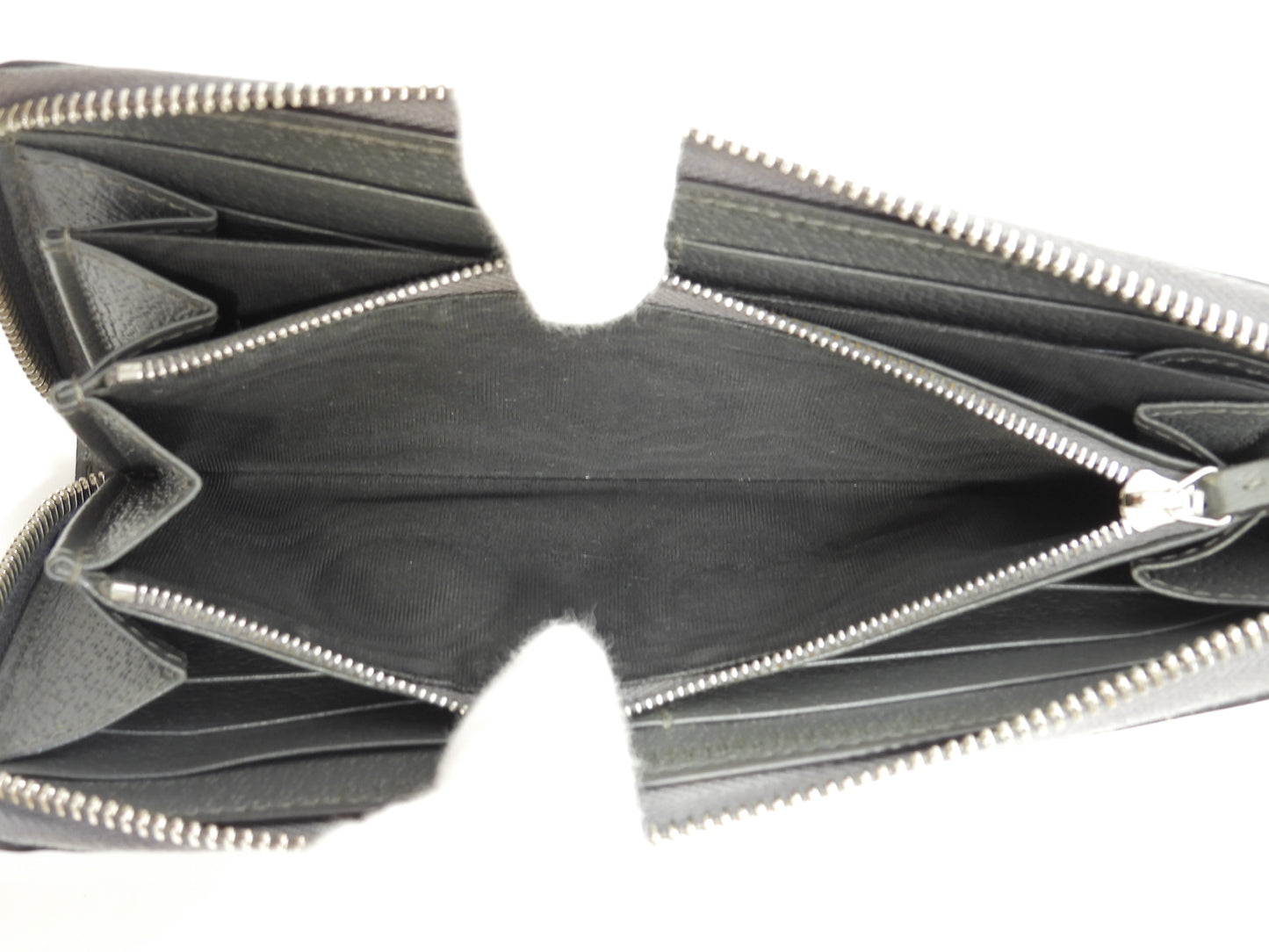 グッチ ジップアラウンドロングウォレット GGオールド PVPレザー灰 長財布@706844-525040