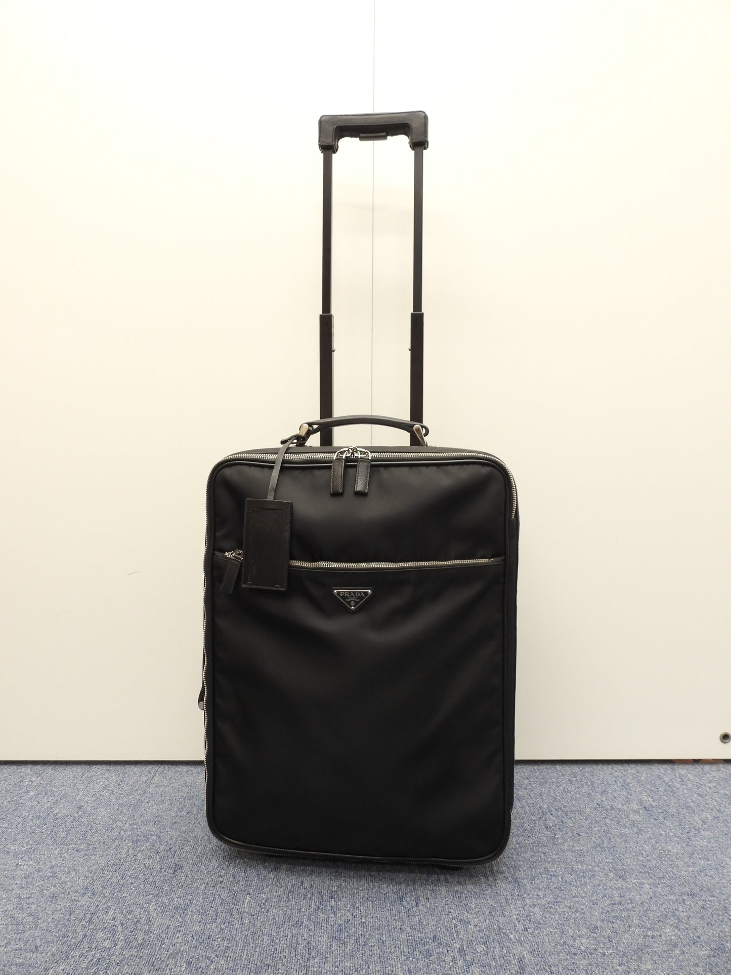 Prada Carry Bag Tessuto/Saffiano Black Travel Trolley Bag Suitcase@8