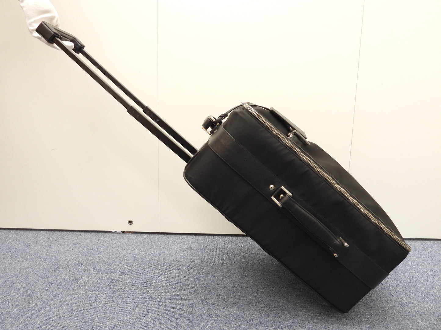 Prada Carry Bag Tessuto/Saffiano Black Travel Trolley Bag Suitcase@8
