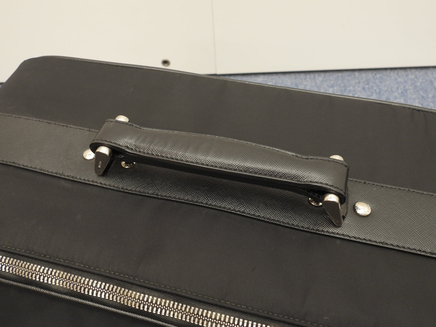 Prada Carry Bag Tessuto/Saffiano Black Travel Trolley Bag Suitcase@8