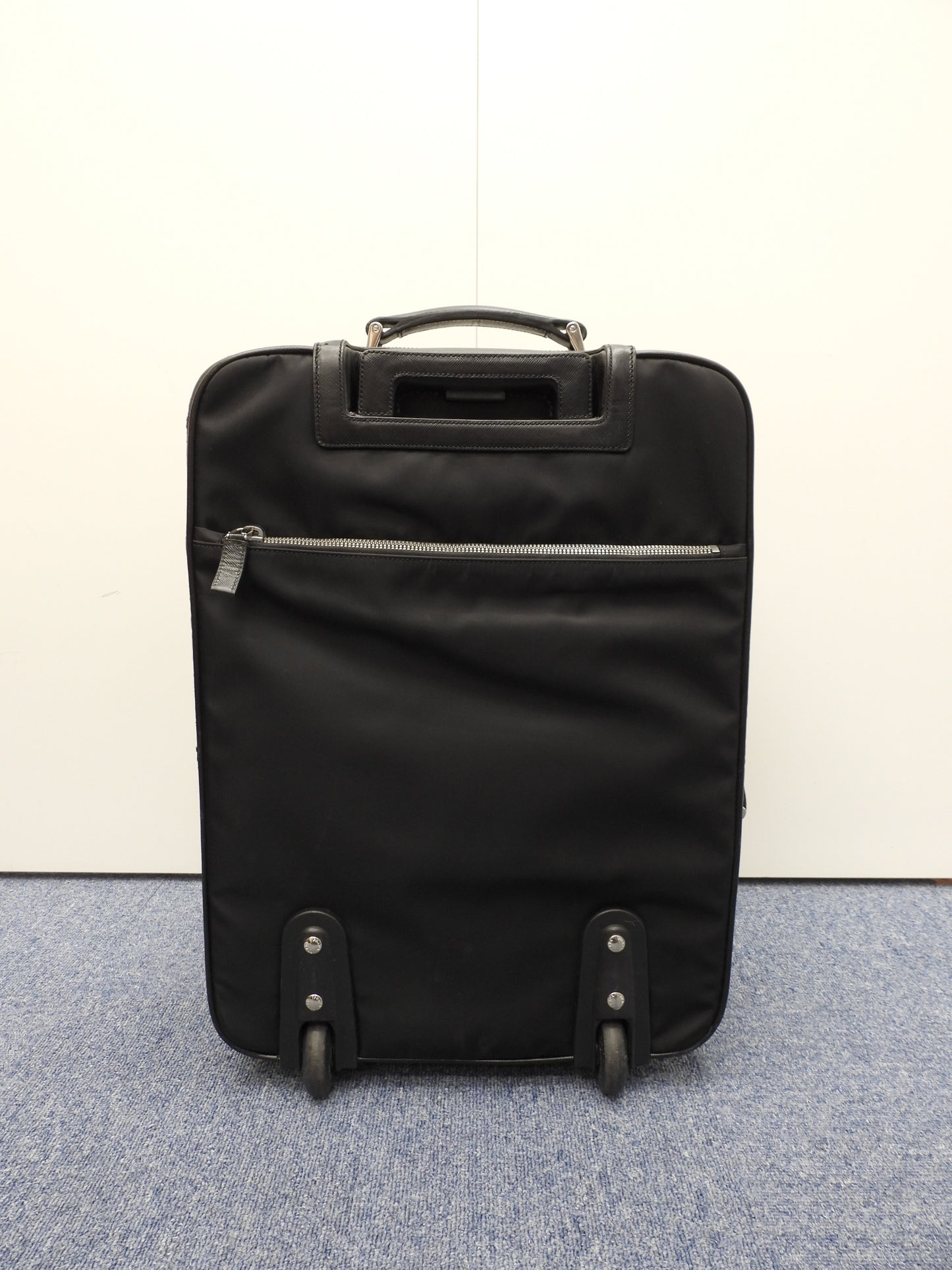 Prada Carry Bag Tessuto/Saffiano Black Travel Trolley Bag Suitcase@8