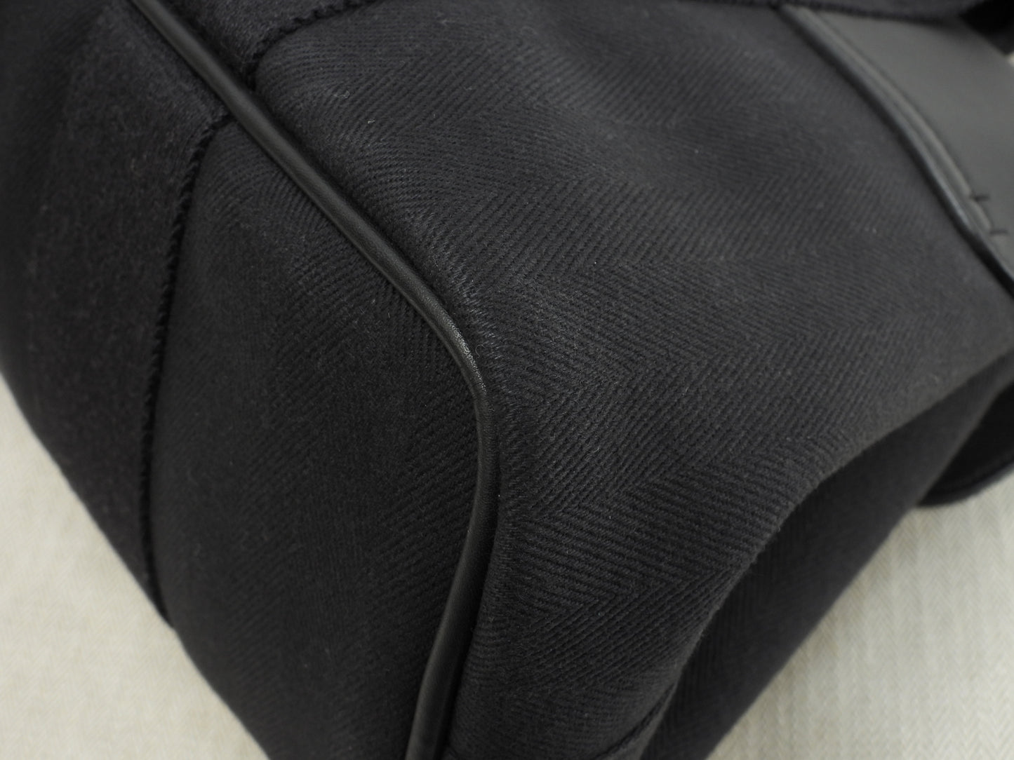 エルメス ヴァルパライソPM コットン/レザー 黒 トートバッグ ハンドバッグ 美品@□M