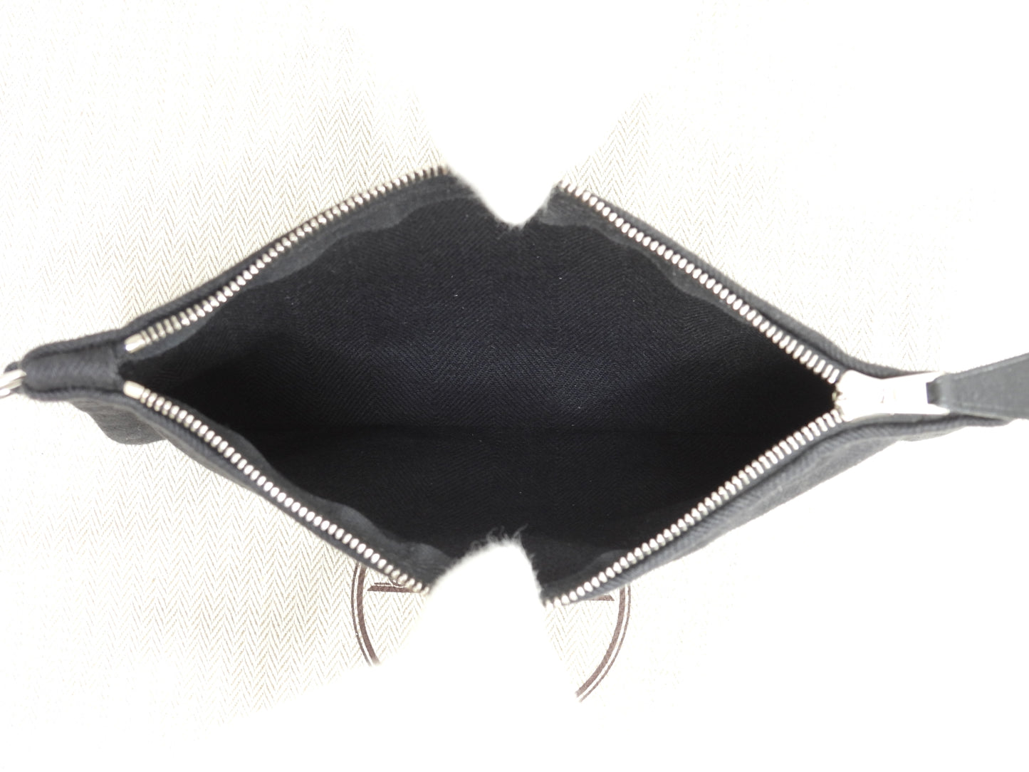 エルメス ヴァルパライソPM コットン/レザー 黒 トートバッグ ハンドバッグ 美品@□M