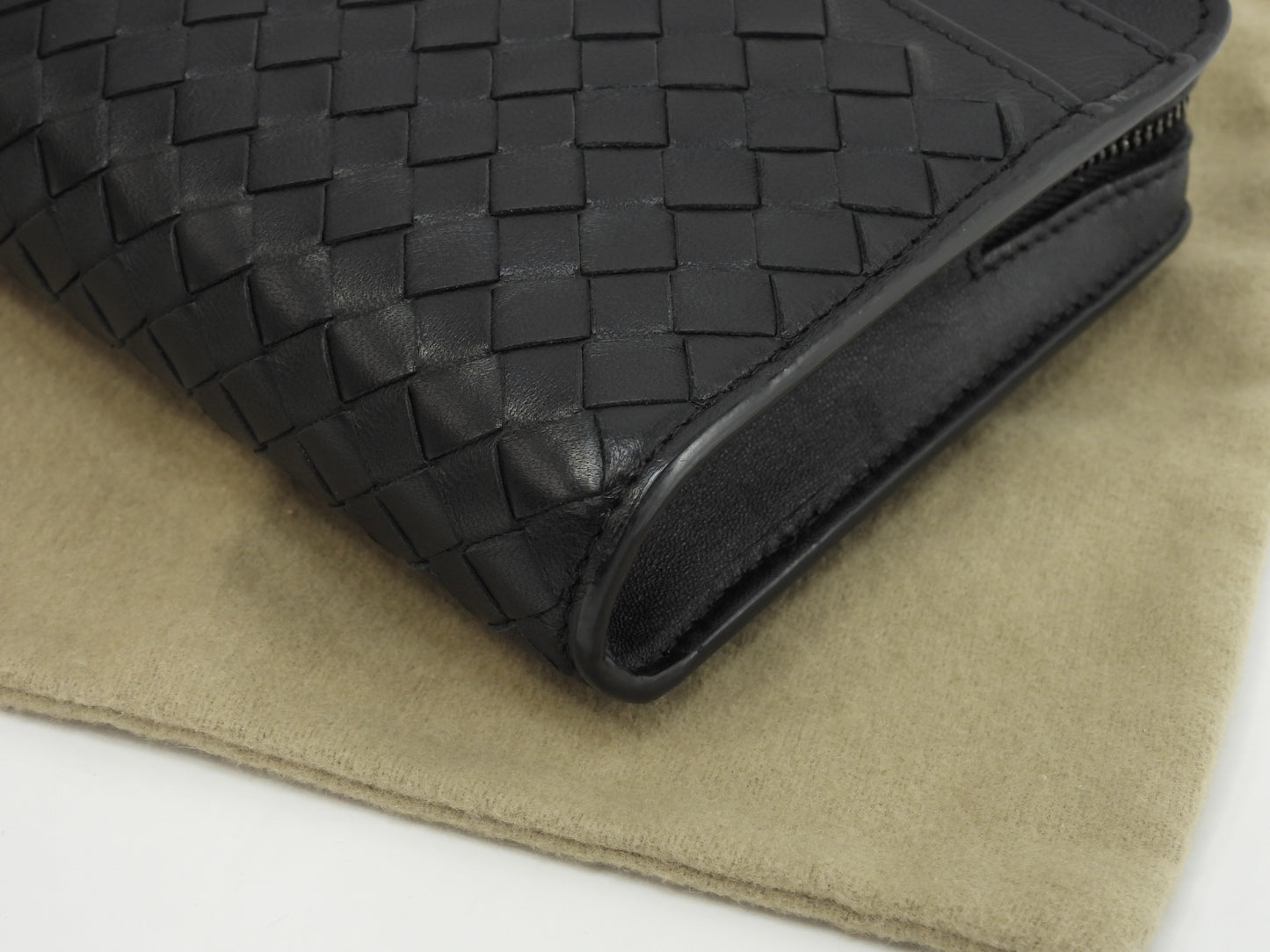 Bottega Veneta Clutch Wallet Small Intrecciato Leather Black Second Bag @B00660846I