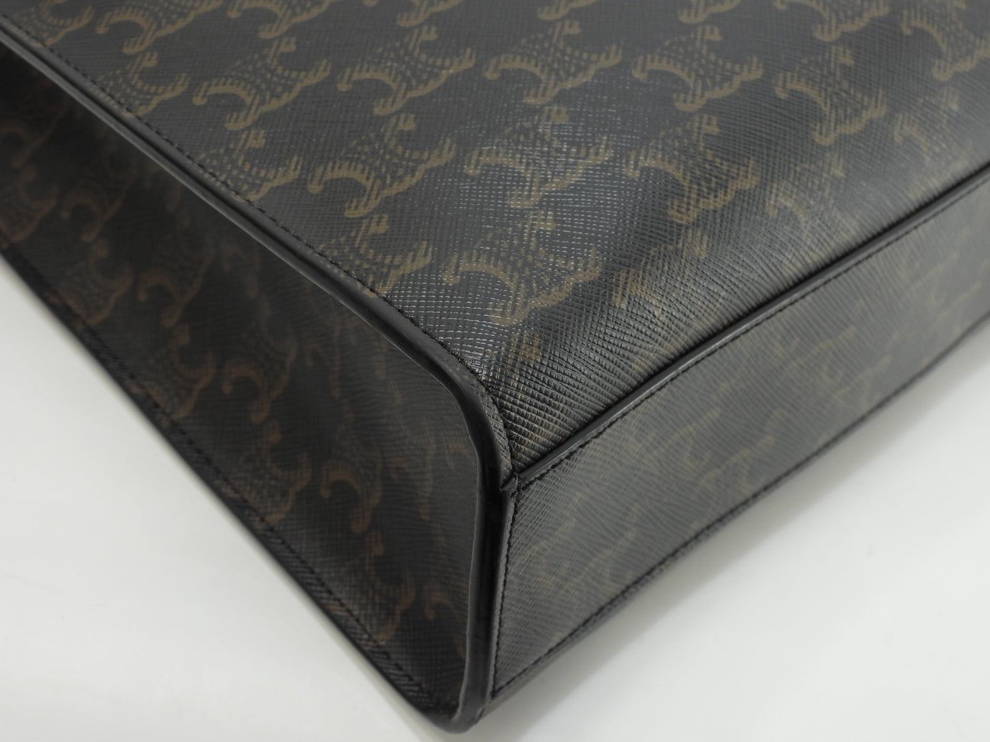 セリーヌ ミディアムバーティカルカバ トリオンフ 黒黒 s付ハンドバッグ トートバッグ 美品@F-SL-3200