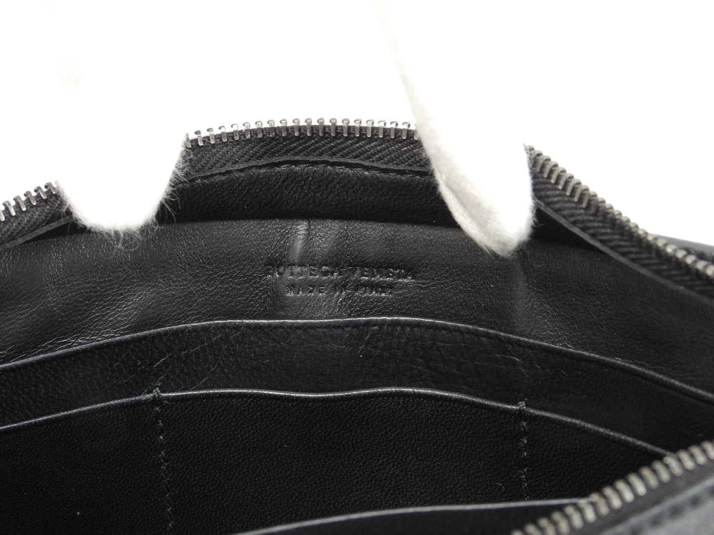 Bottega Veneta Clutch Wallet Small Intrecciato Leather Black Second Bag @B00660846I