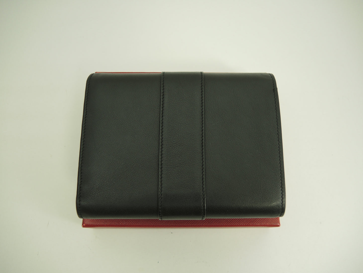 カルティエ 3折財布 トリニティ レザー黒 コンパクトウォレット スモール財布 美品@EUKL