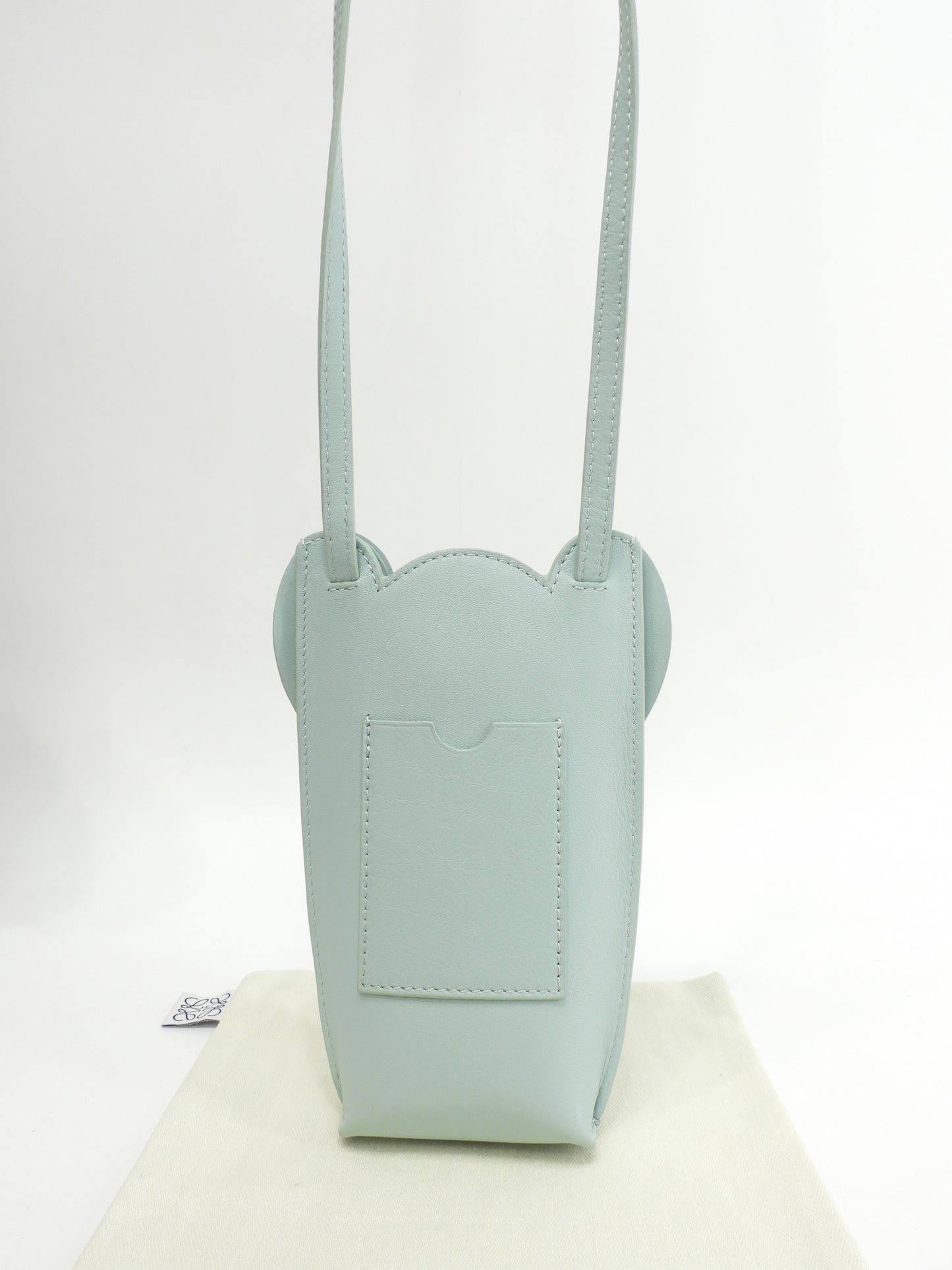 ロエベ エレファントポシェット レザー 水色 クロスボディバッグ フォンケース 美品@652236