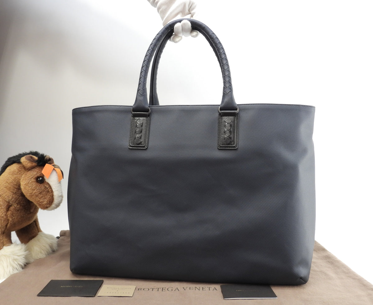 【BOTTEGA VENETA】トートバッグ マルコポーロ　ブラック　PVC ボッテガヴェネタ/トートバッグ/マルコポーロ/ブルー×黒/PVC