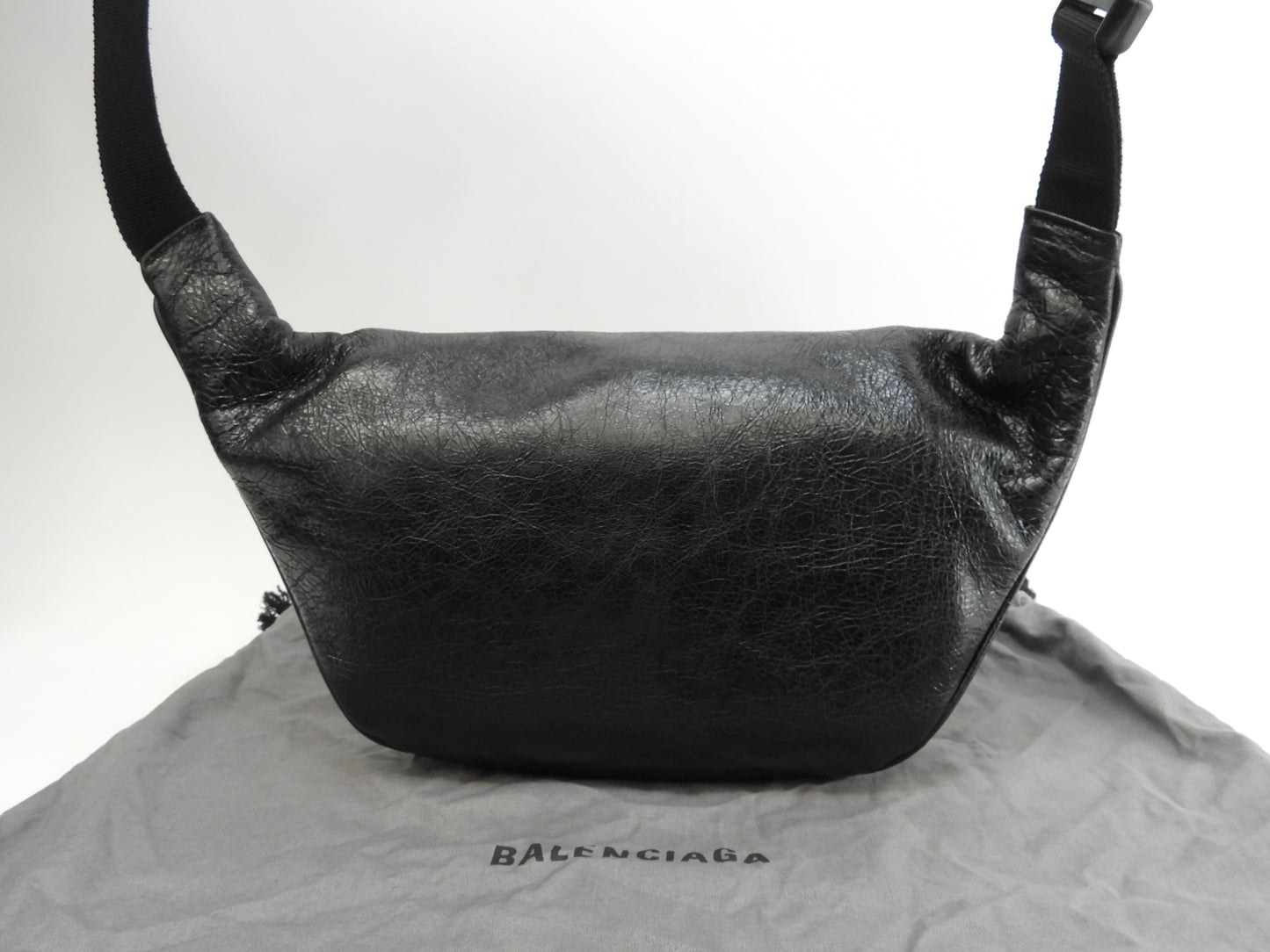 バレンシアガ ベルトバッグ レザー黒 クロスボディバッグ バムバッグ 美品@ 53