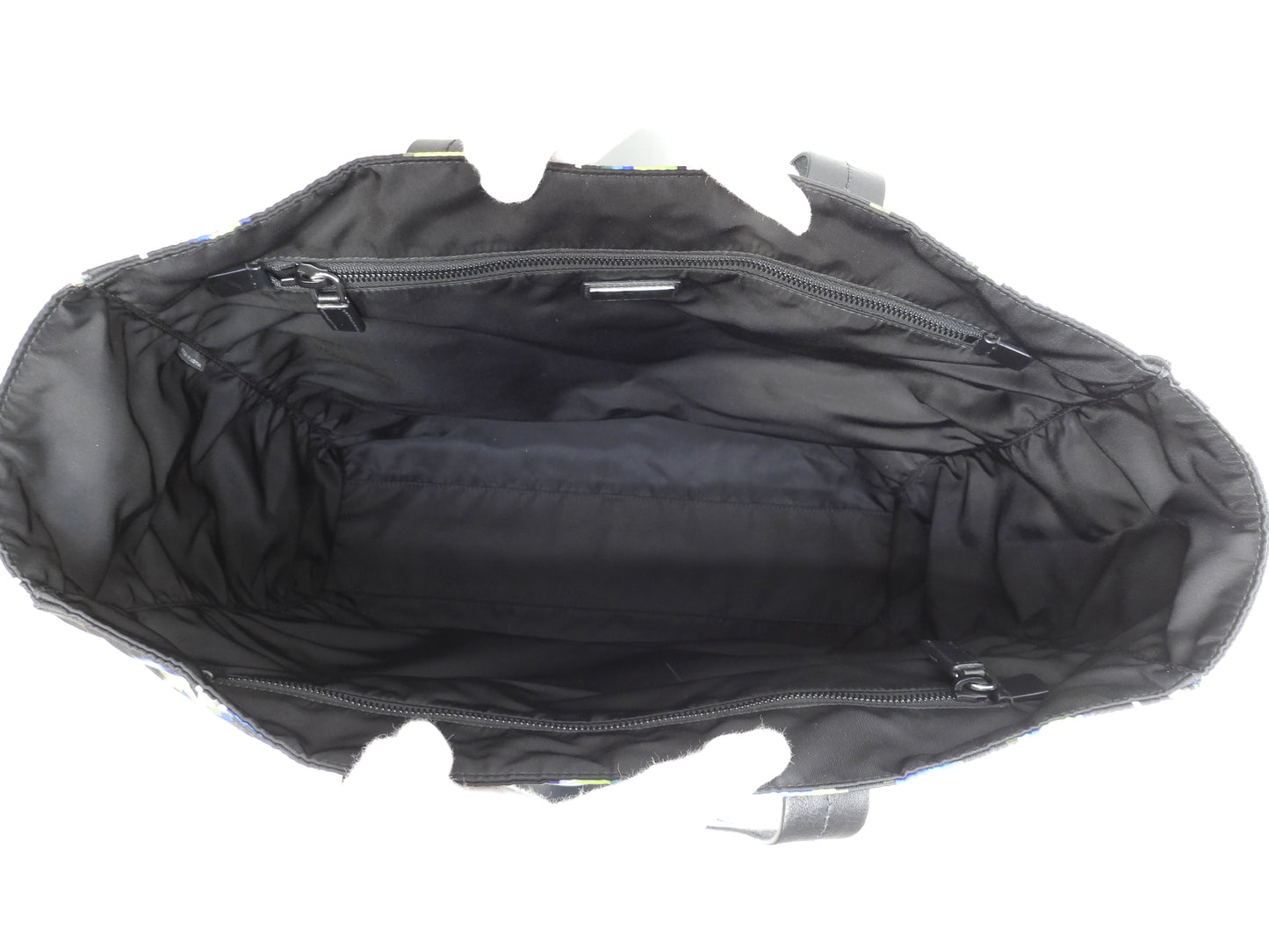 プラダ トートバッグ大 メンズ ナイロン黄黒青 レザー黒 ショルダーバッグ 極美品@250 2