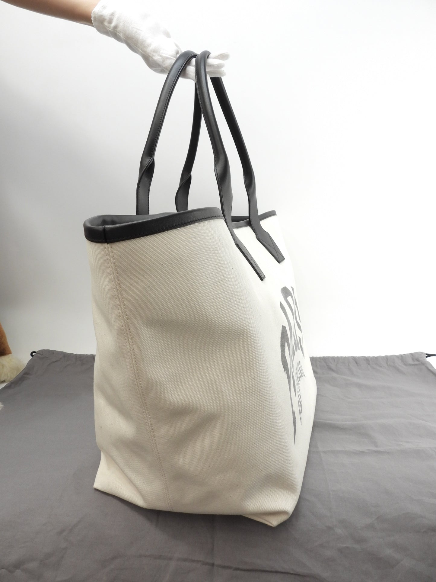 Balenciaga Large Tote Bag Denim/Leather Black and White Shoulder Bag Like New @ 1