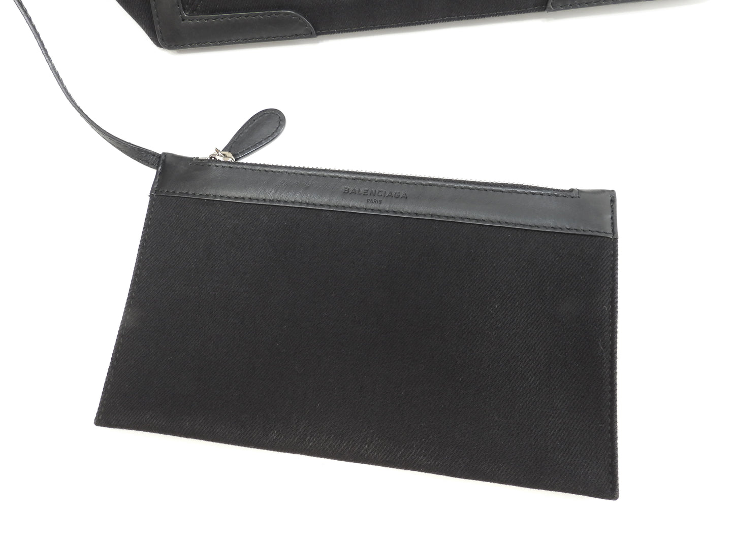 バレンシアガ ネイビーカバS デニム 黒黒 ハンドバッグ トートバッグ 中古@ 52