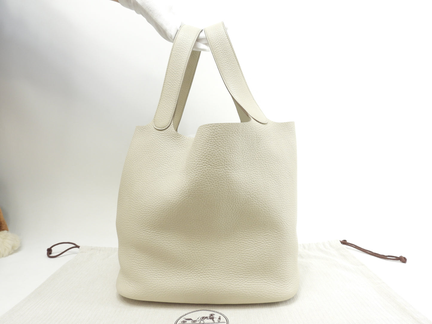 エルメス ピコタンロックGM トリヨンクレマンス クレ銀金具 ハンドバッグ トートバッグ@A 7