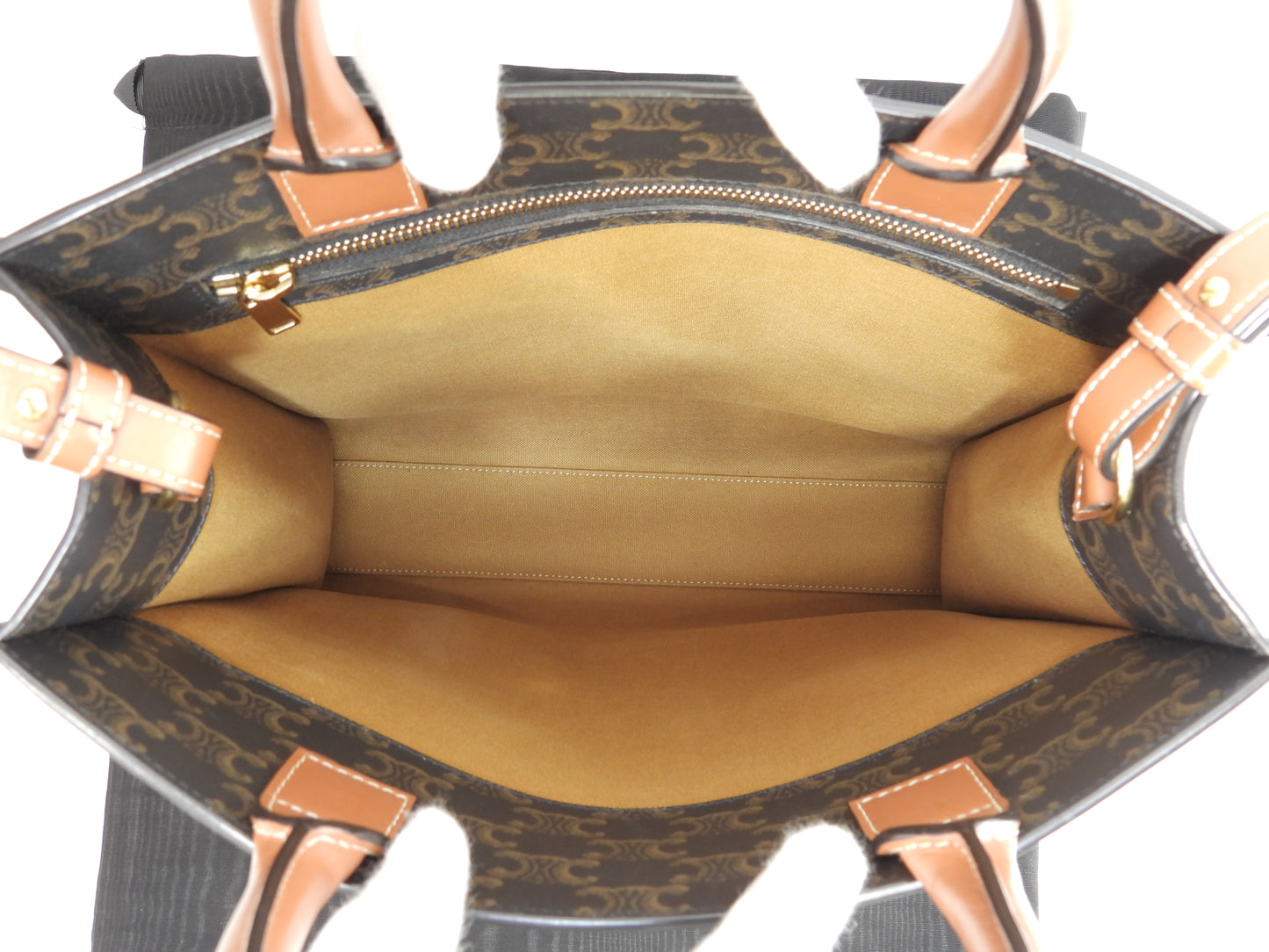 セリーヌ ミディアムバーティカルカバ トリオンフ 黒茶 s付ハンドバッグ トートバッグ 極美品@ 11