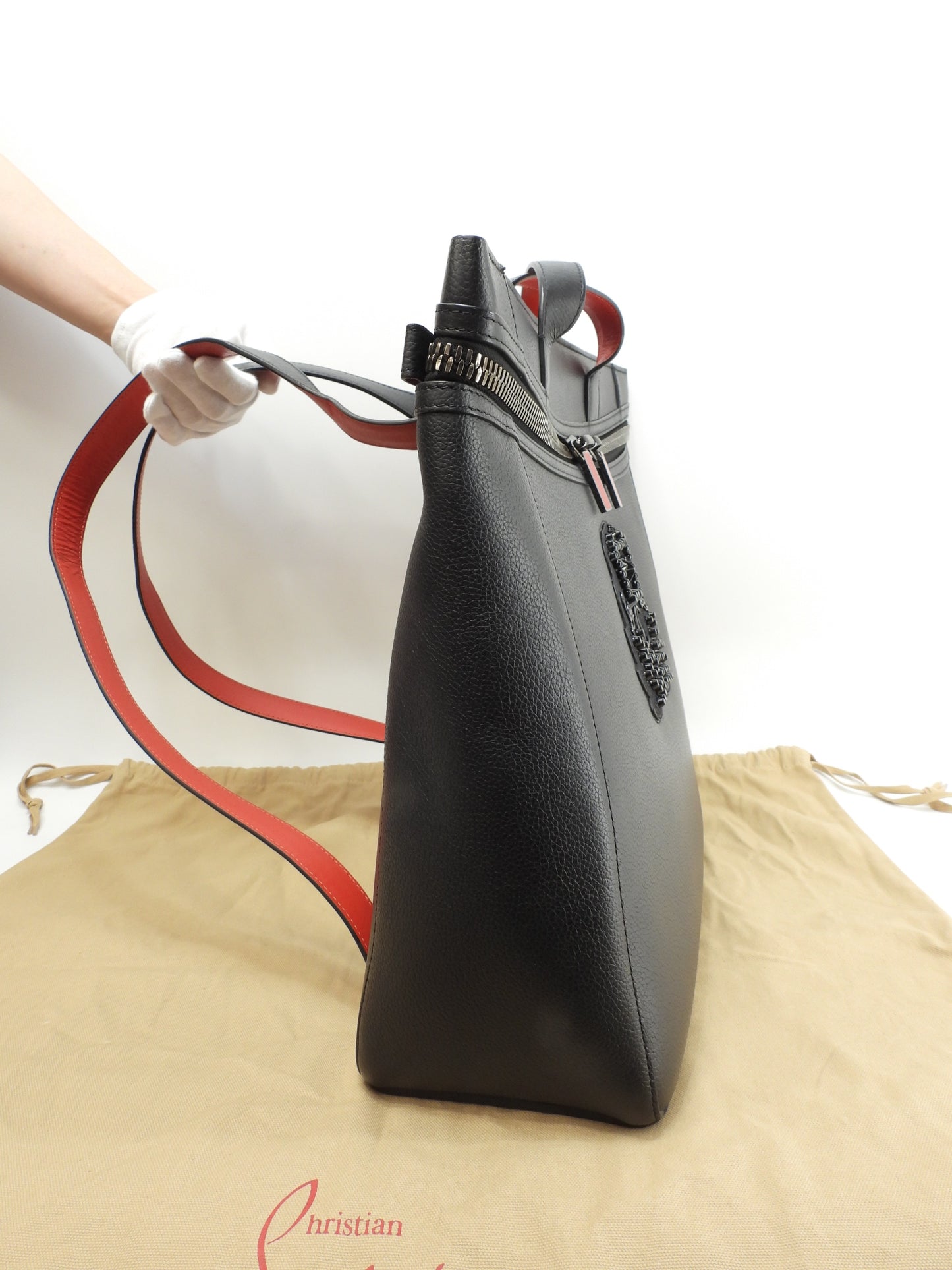 クリスチャンルブタン トートバッグ Cabado レザー黒 メンズ バックパック 美品@ 3