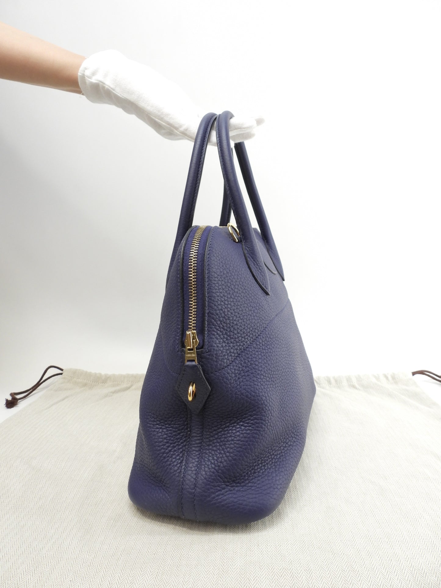 エルメス ボリード31 トリヨン ブルーアンクル ゴールド金具 ハンドバッグ 未使用@D 6