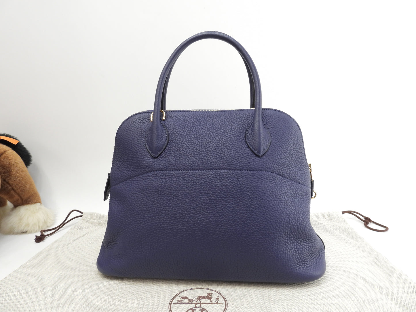 エルメス ボリード31 トリヨン ブルーアンクル ゴールド金具 ハンドバッグ 未使用@D 6