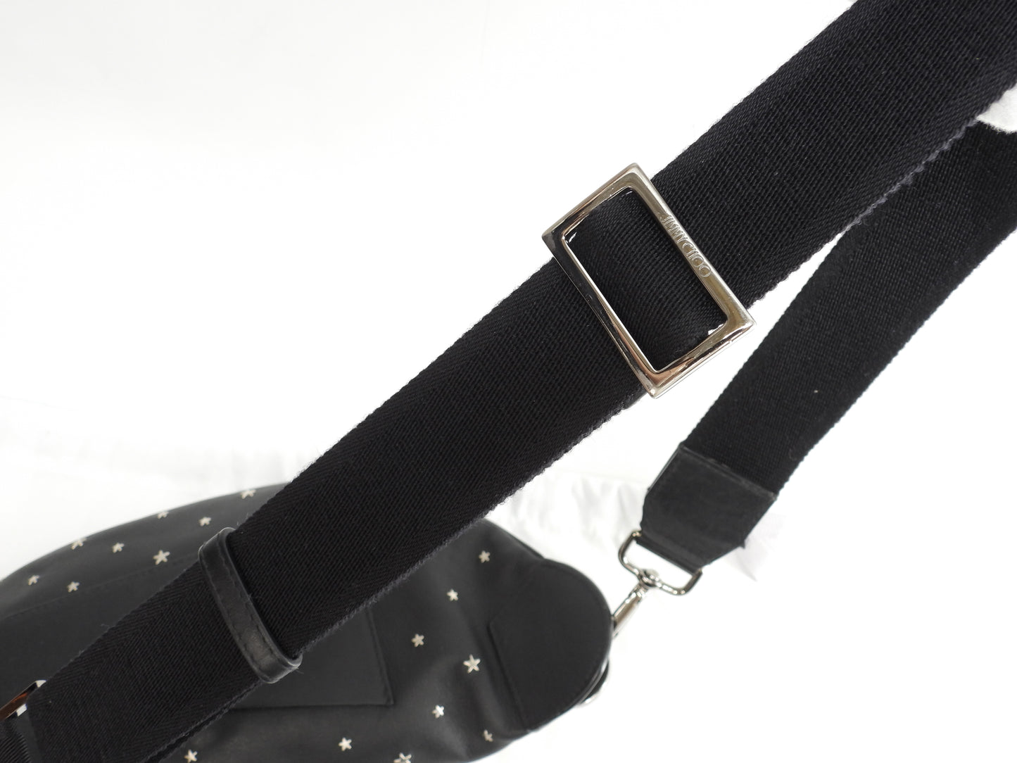 Jimmy Choo Body Bag York Silver Star Leather Black Waist Bag Good Condition @ 1