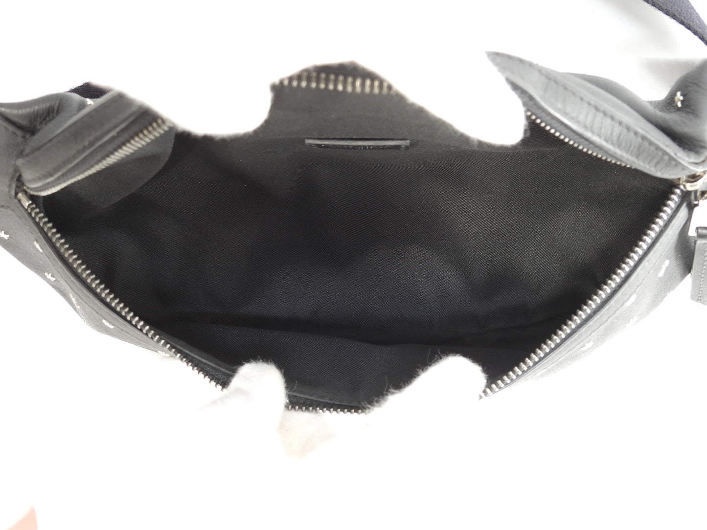 Jimmy Choo Body Bag York Silver Star Leather Black Waist Bag Good Condition @ 1
