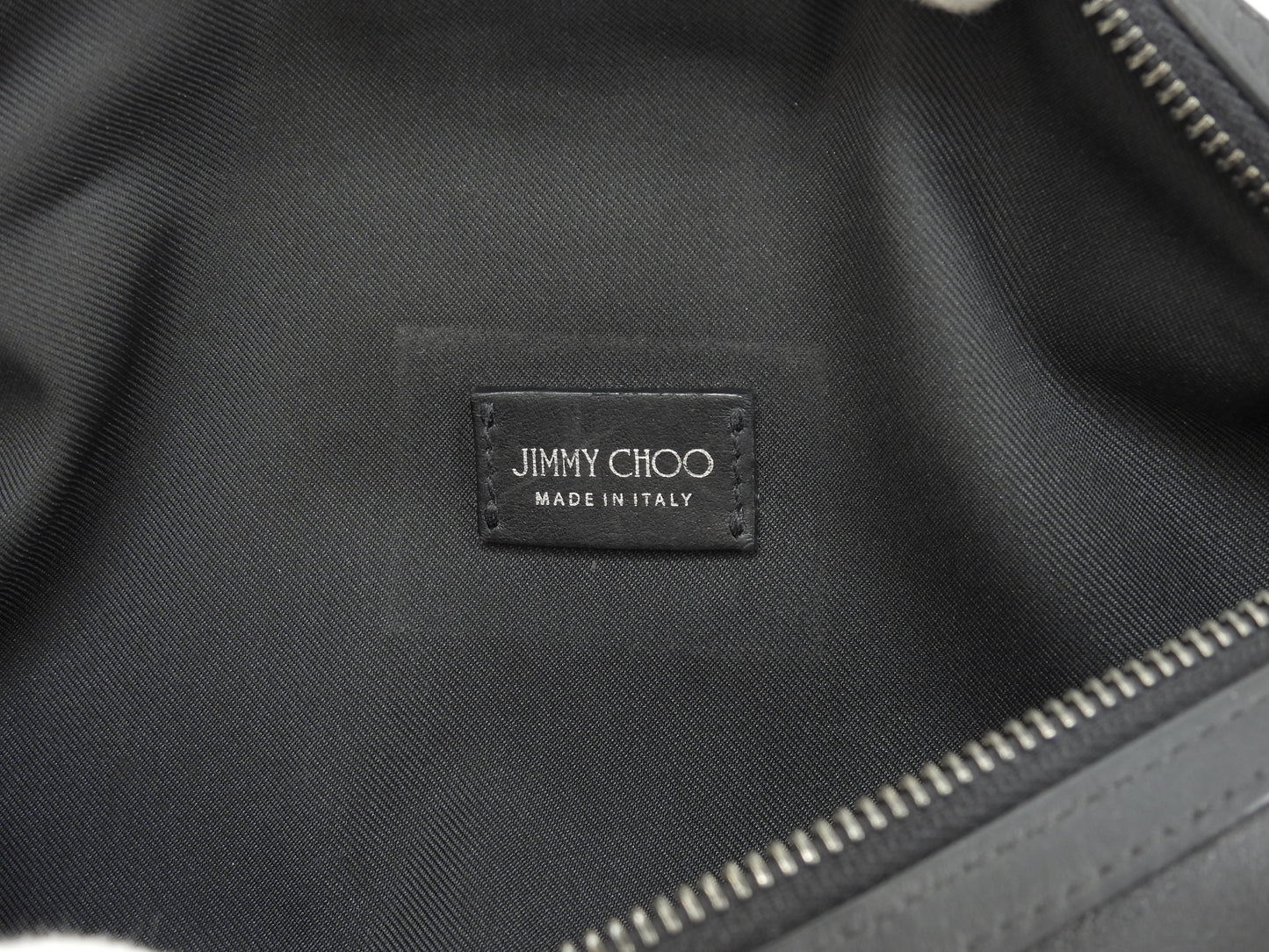 Jimmy Choo Body Bag York Silver Star Leather Black Waist Bag Good Condition @ 1