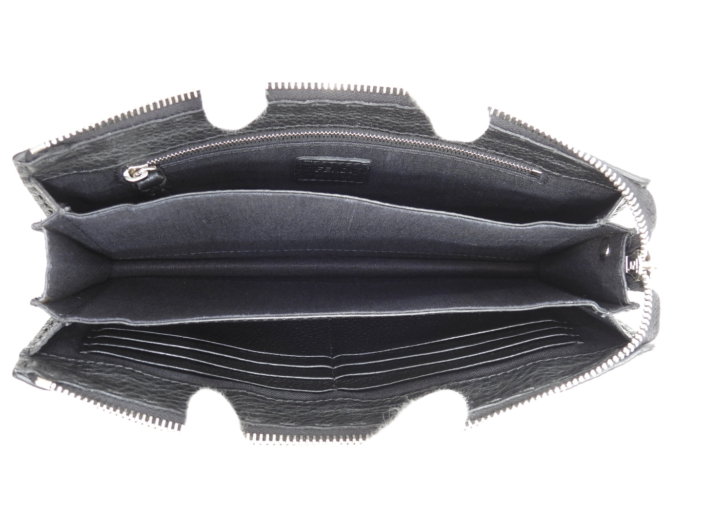 フェンディ クラッチウォレットバッグ モンスター セレリアレザー黒 セカンドバッグ 極美品@ 66